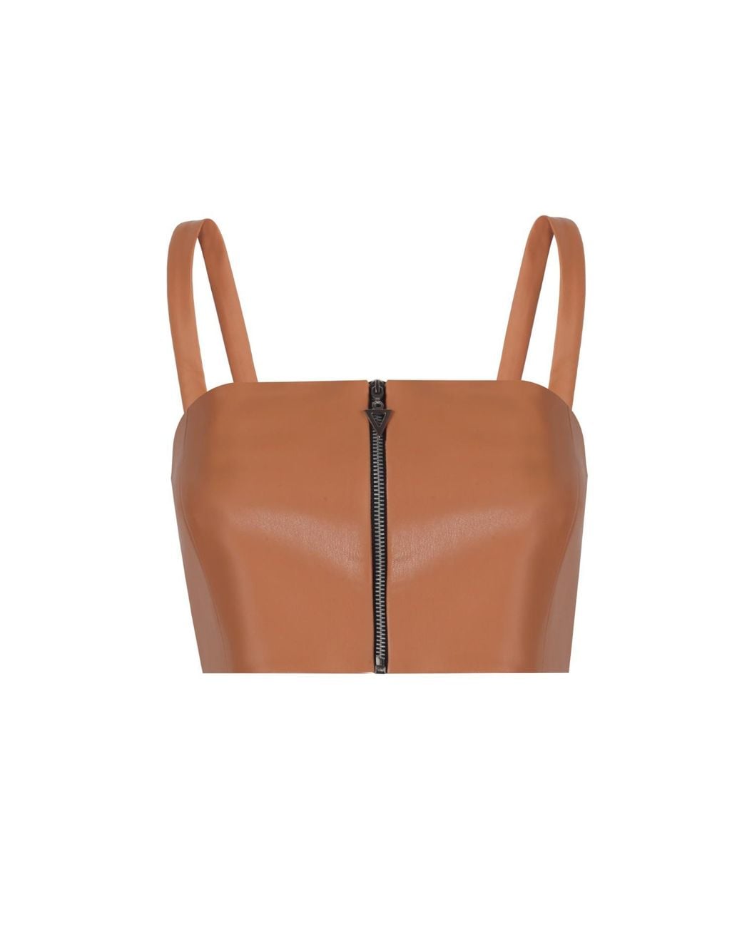 Mirimalist Brown Concrete Leather Bustier Mustard