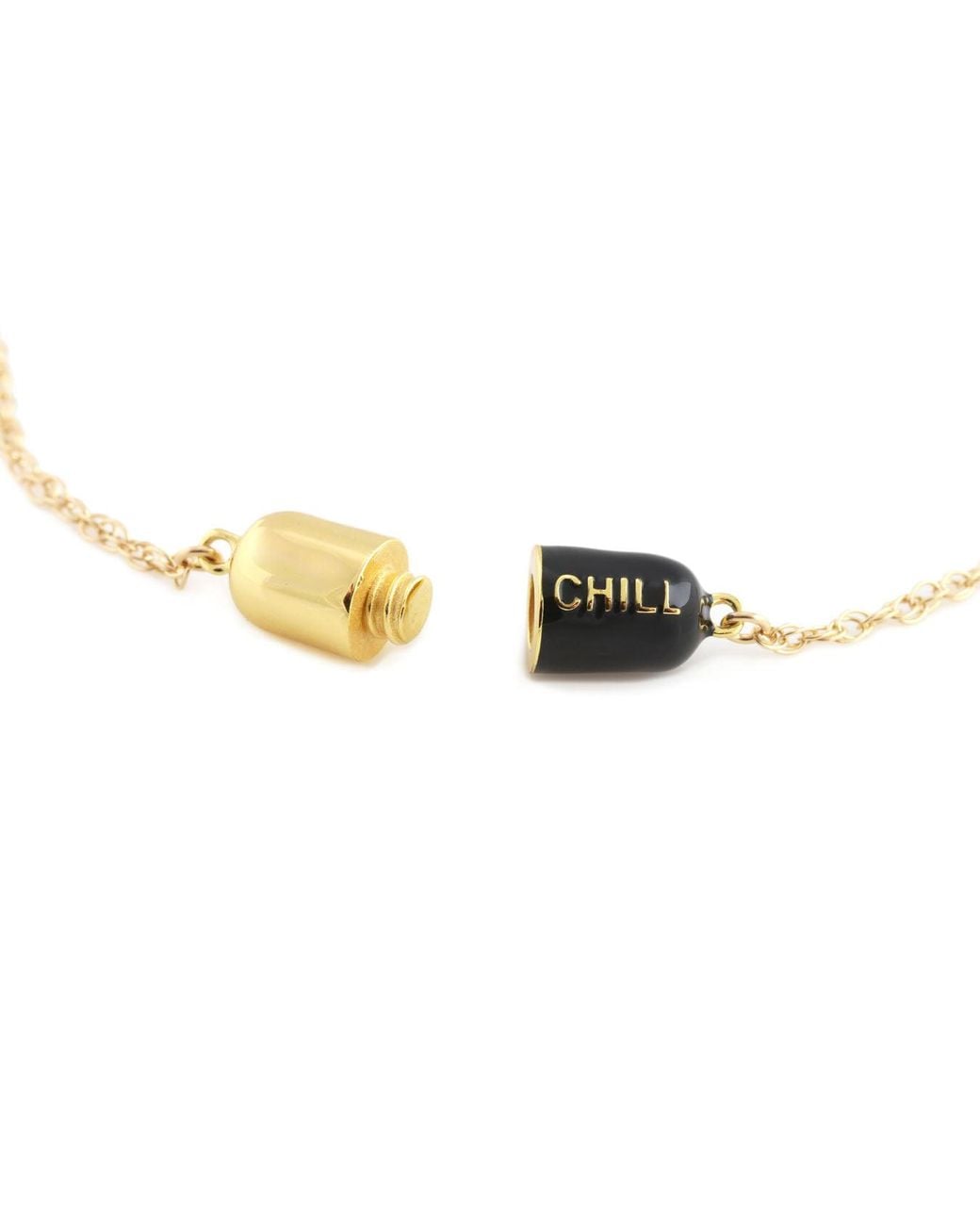 Kris Nations Metallic Big Chill Pill Chain Necklace & Filled