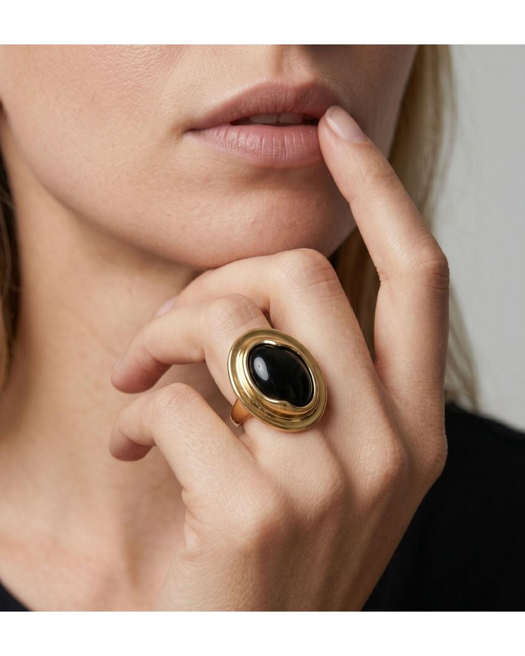 Uchi and Soto Metallic Enso Onyx And Molten Ring