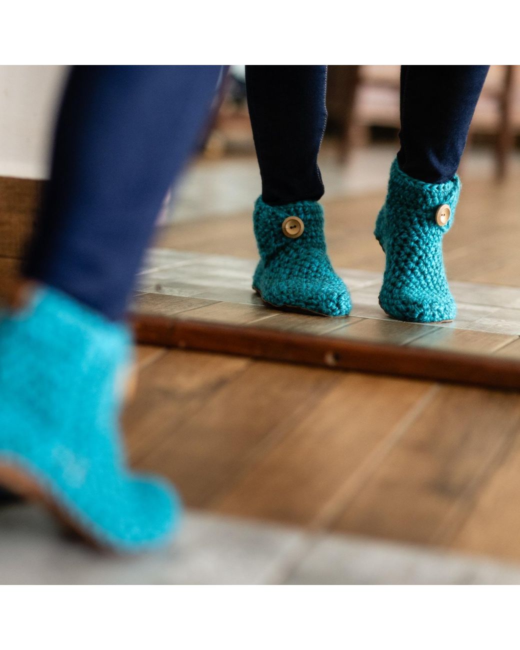 Kingdom of Wow Blue Cozy Boot Wool Slippers For