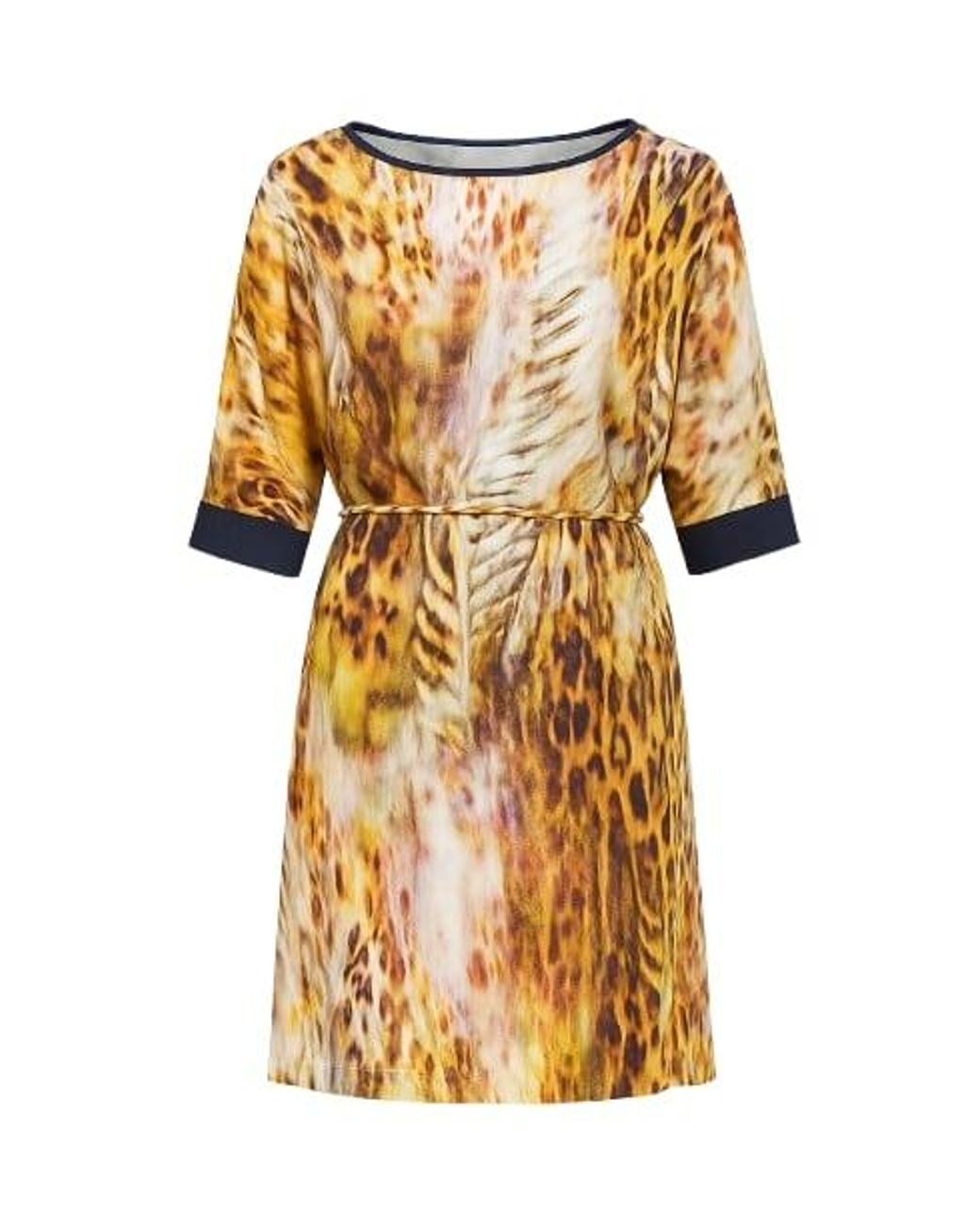 Conquista Metallic Animal Print Loose Style Dress