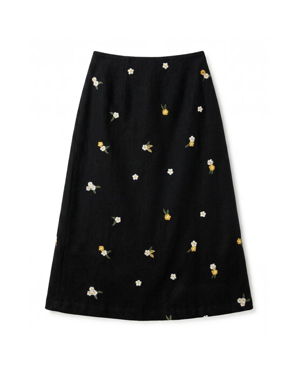 Louche Black Buffy Daisy Tweed Midi Skirt