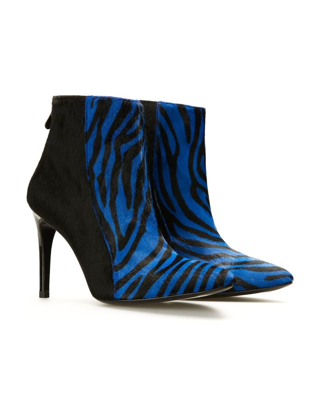 Rosamund Muir London Blue Pietra & Zebra Print Calf Hair Boots