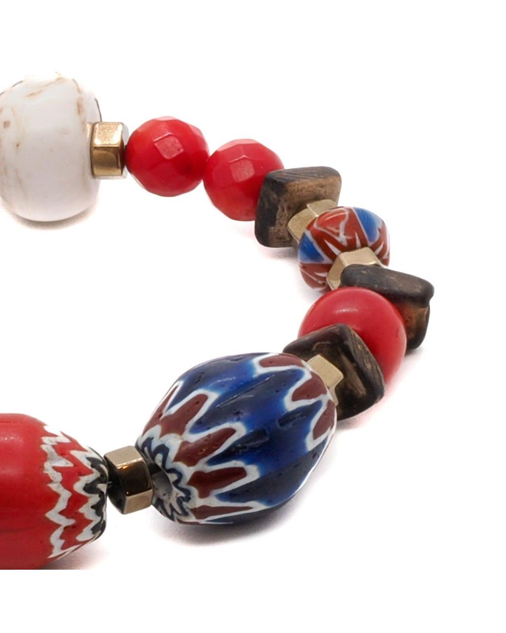 Ebru Jewelry Red Colorful Beaded Bohemian Bracelet