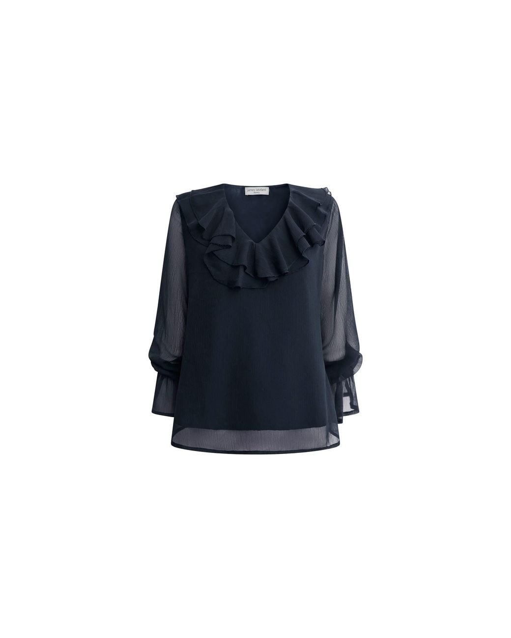 James Lakeland Blue Ruffle Blouse