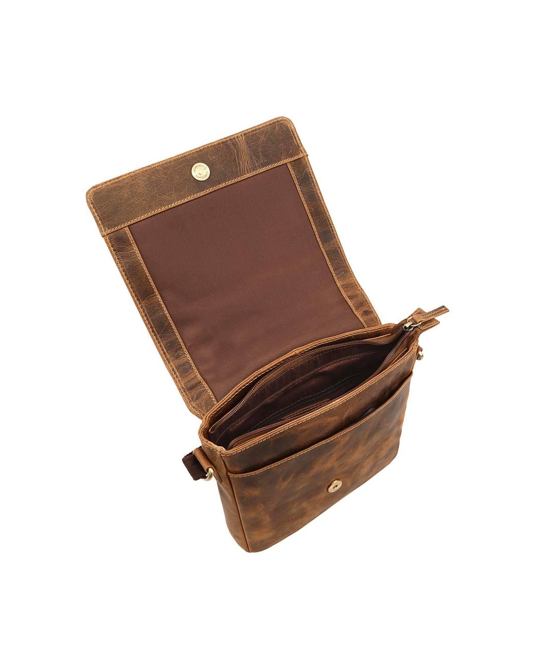 Lloyd Baker Brown Callum Distressed Leather Crossbody Bag for men