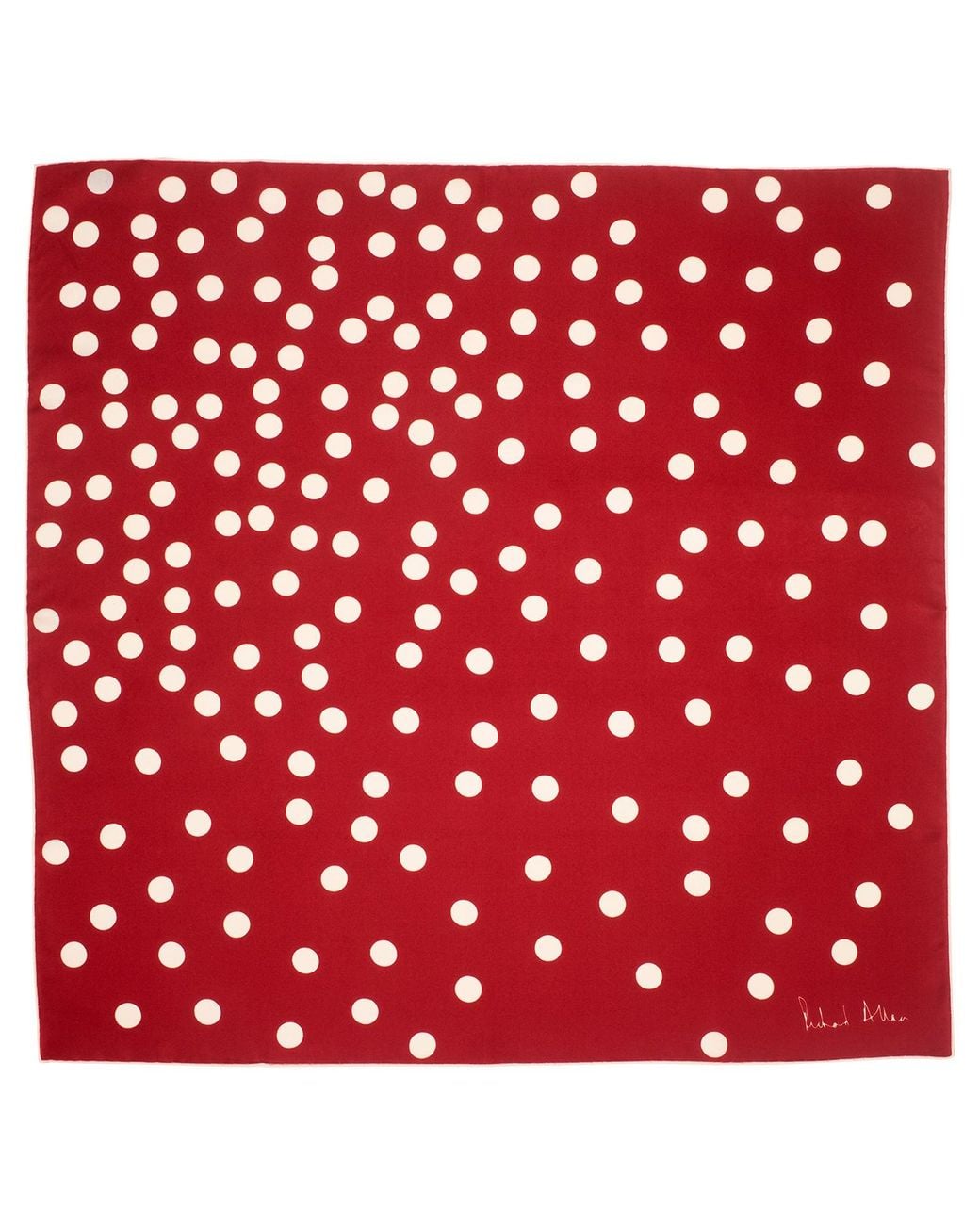 Richard Allan London Red And Polka Silk Scarf