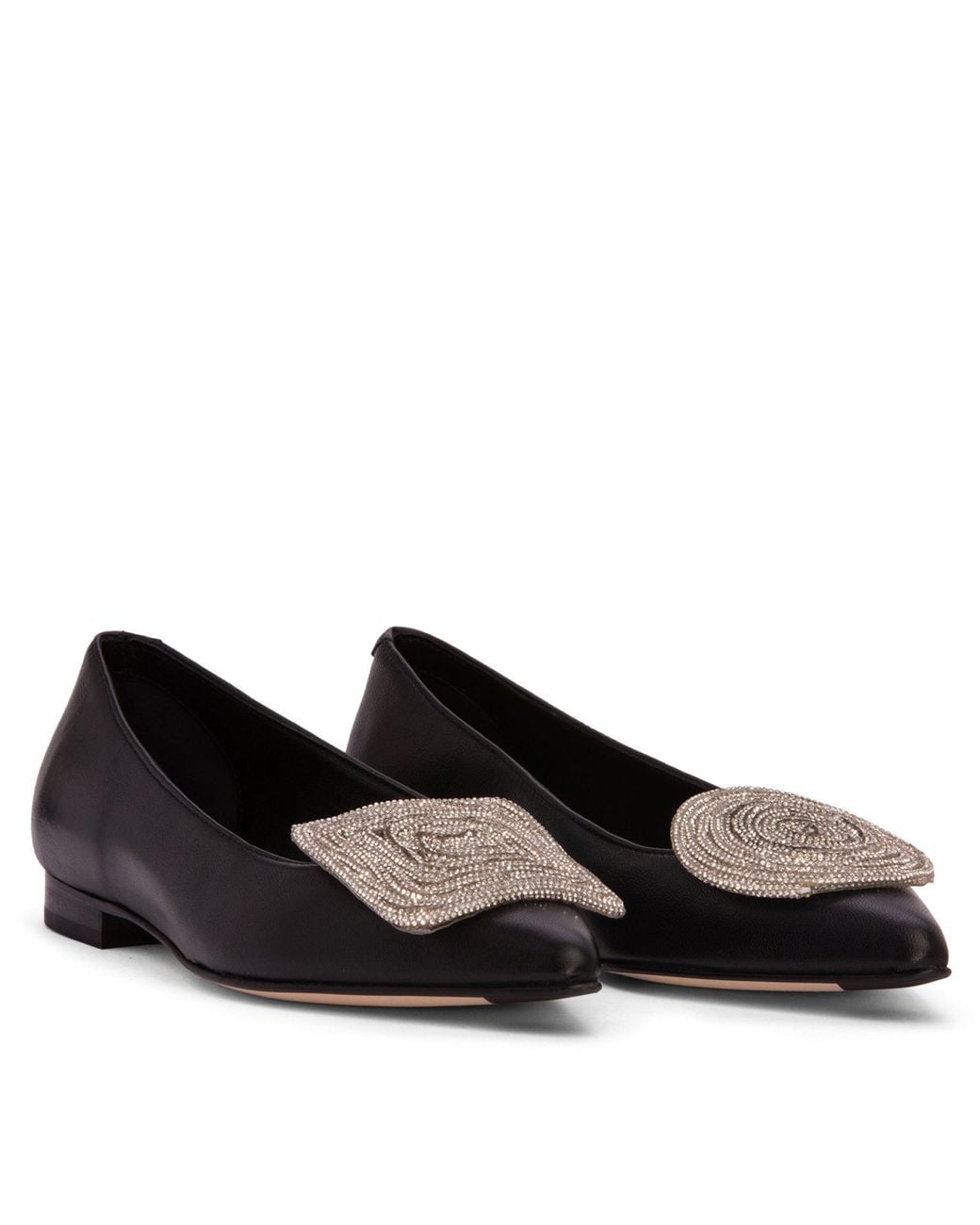 Beautiisoles by Robyn Shreiber Made in Italy Black Bonnie Leather Ballerina Comfortable For Work & Dressy Valentine Evening Flat