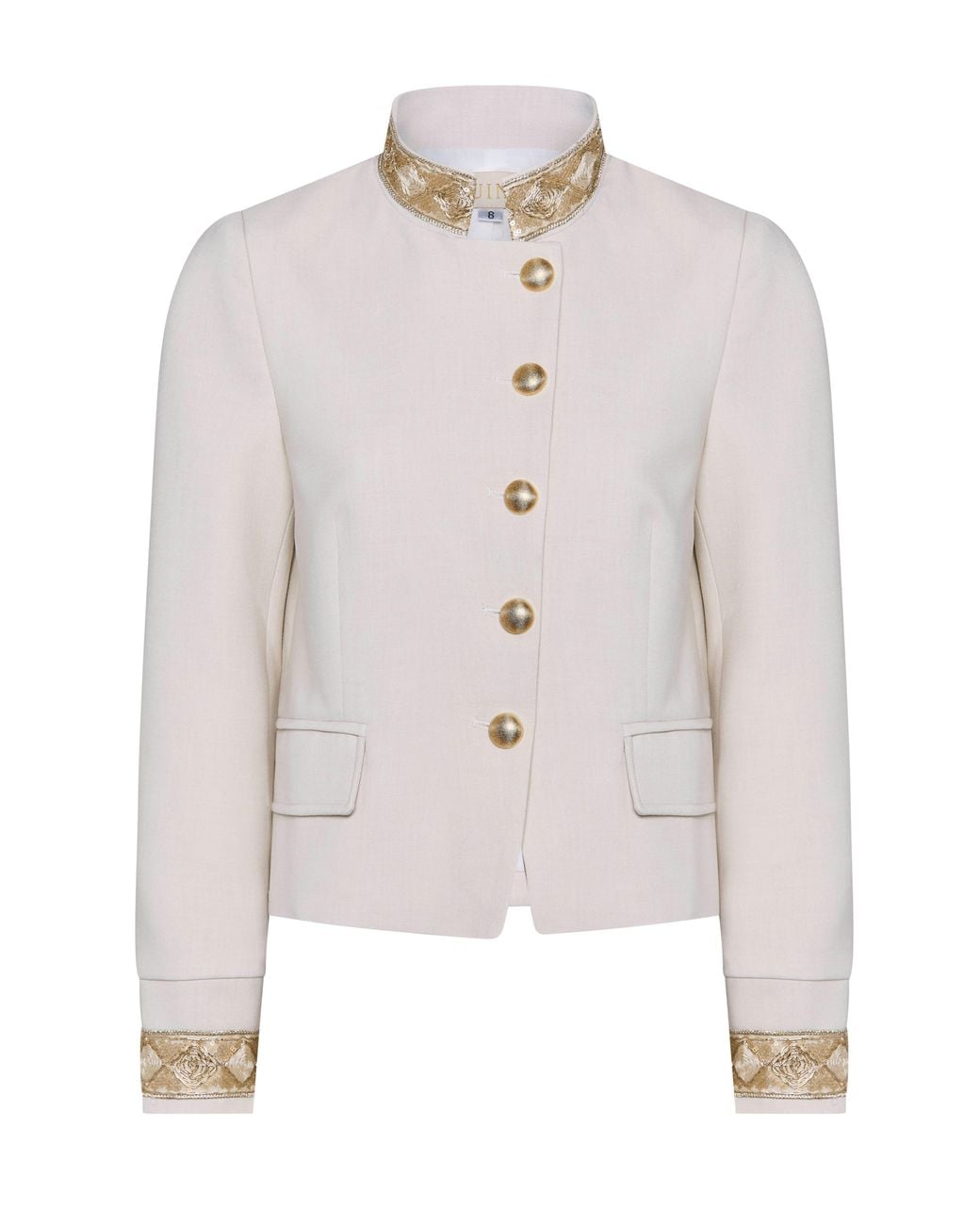 Guinea London White Neutrals Cream Military Style Blazer