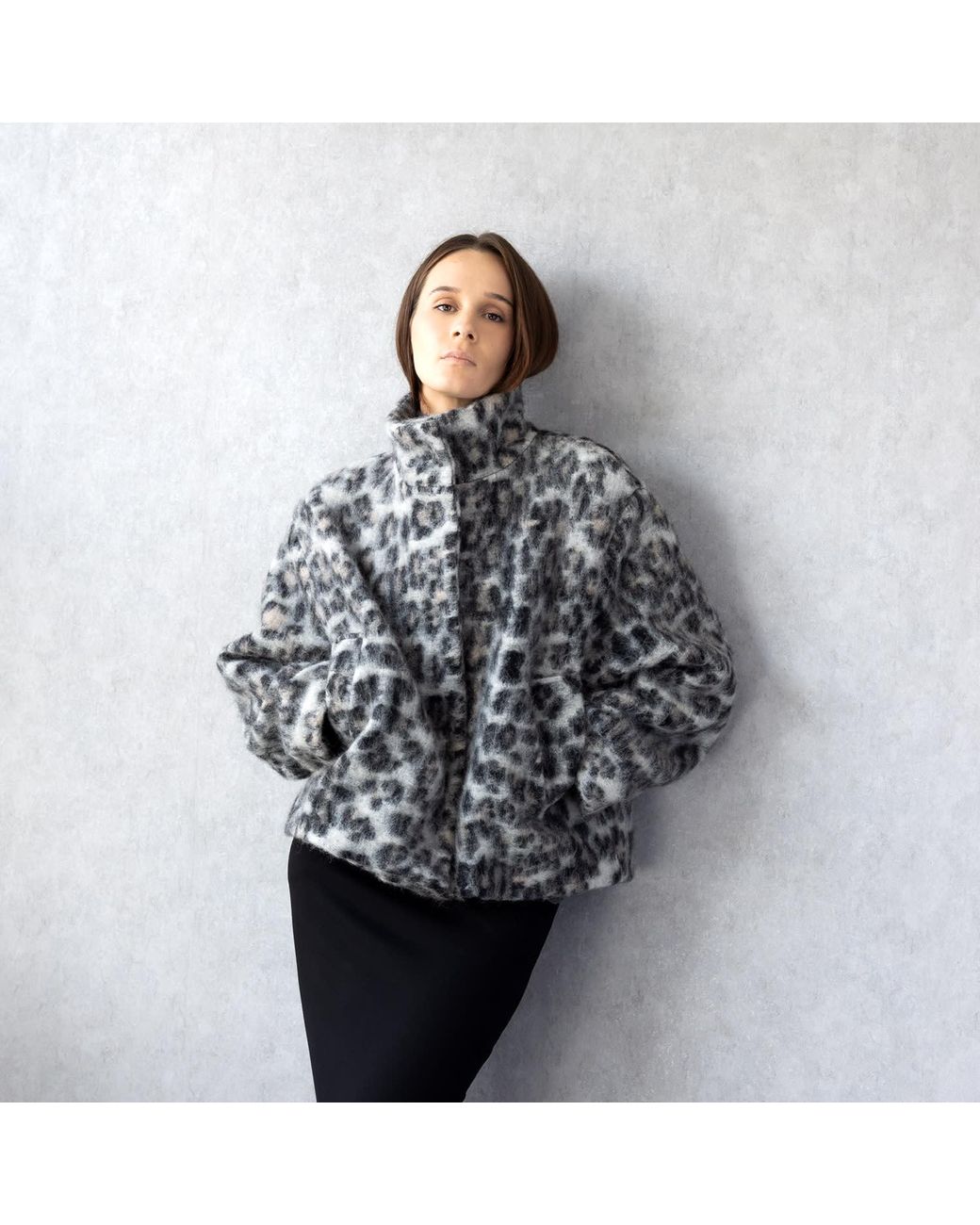 Jana Coshè Gray Wool Short Coat