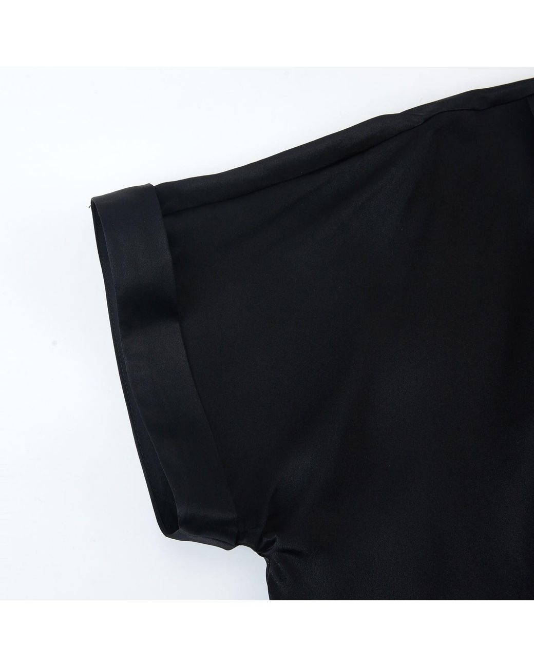 Soft Strokes Silk Black Pure Mulberry Silk Top Regular Fit