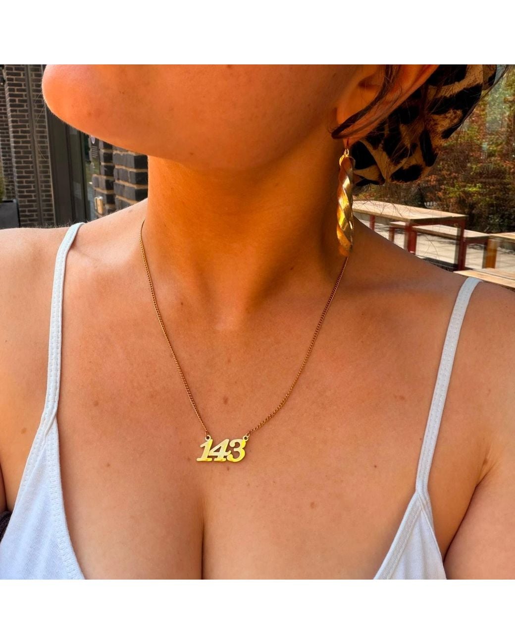 Hoops + Chains LDN Metallic 143 I Love You Chain