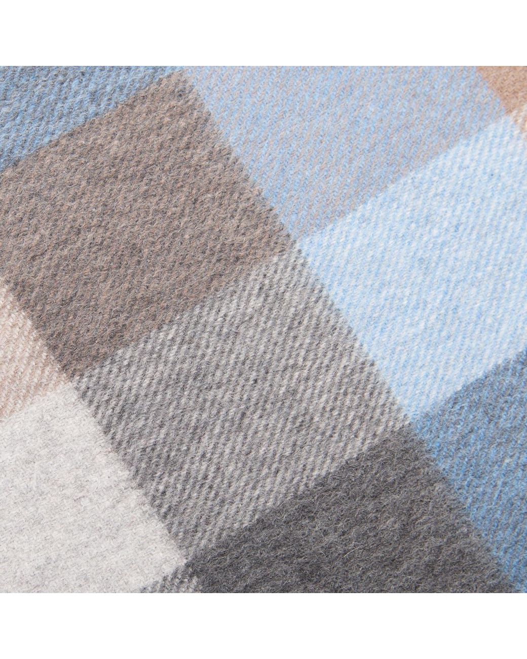Kinalba Blue Oban Cool Azure Block Cashmere Scarf for men