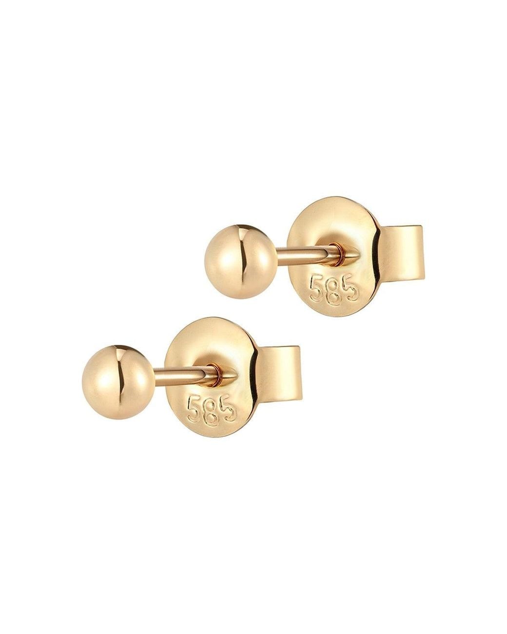 Larisa Beaumont Metallic Mini Honesty 14K Solid Sphere Stud