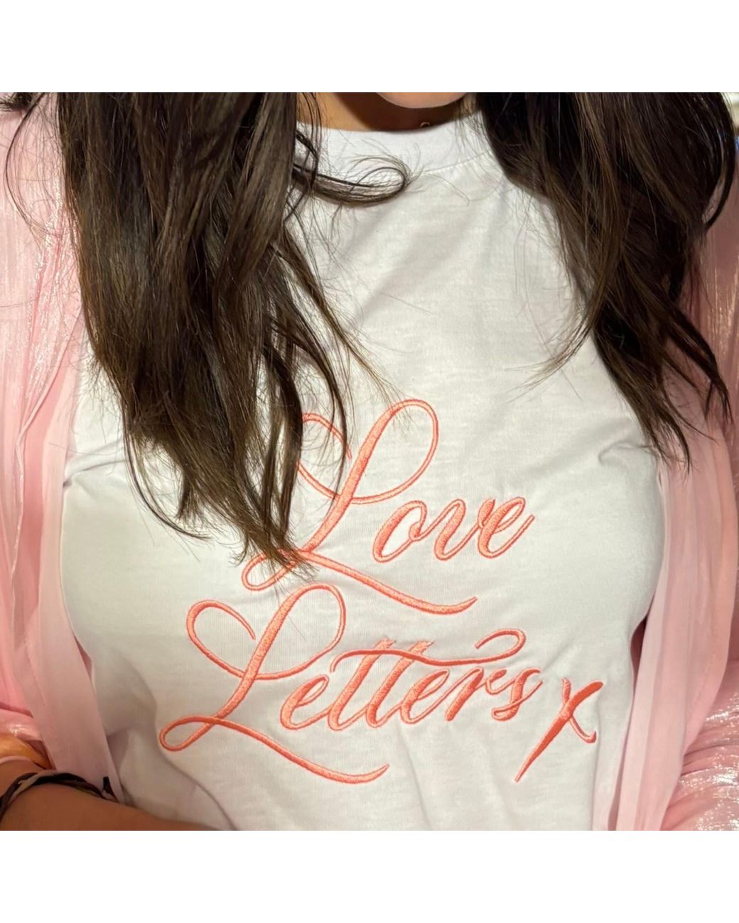 Love Letters X White Embroidered T-Shirt