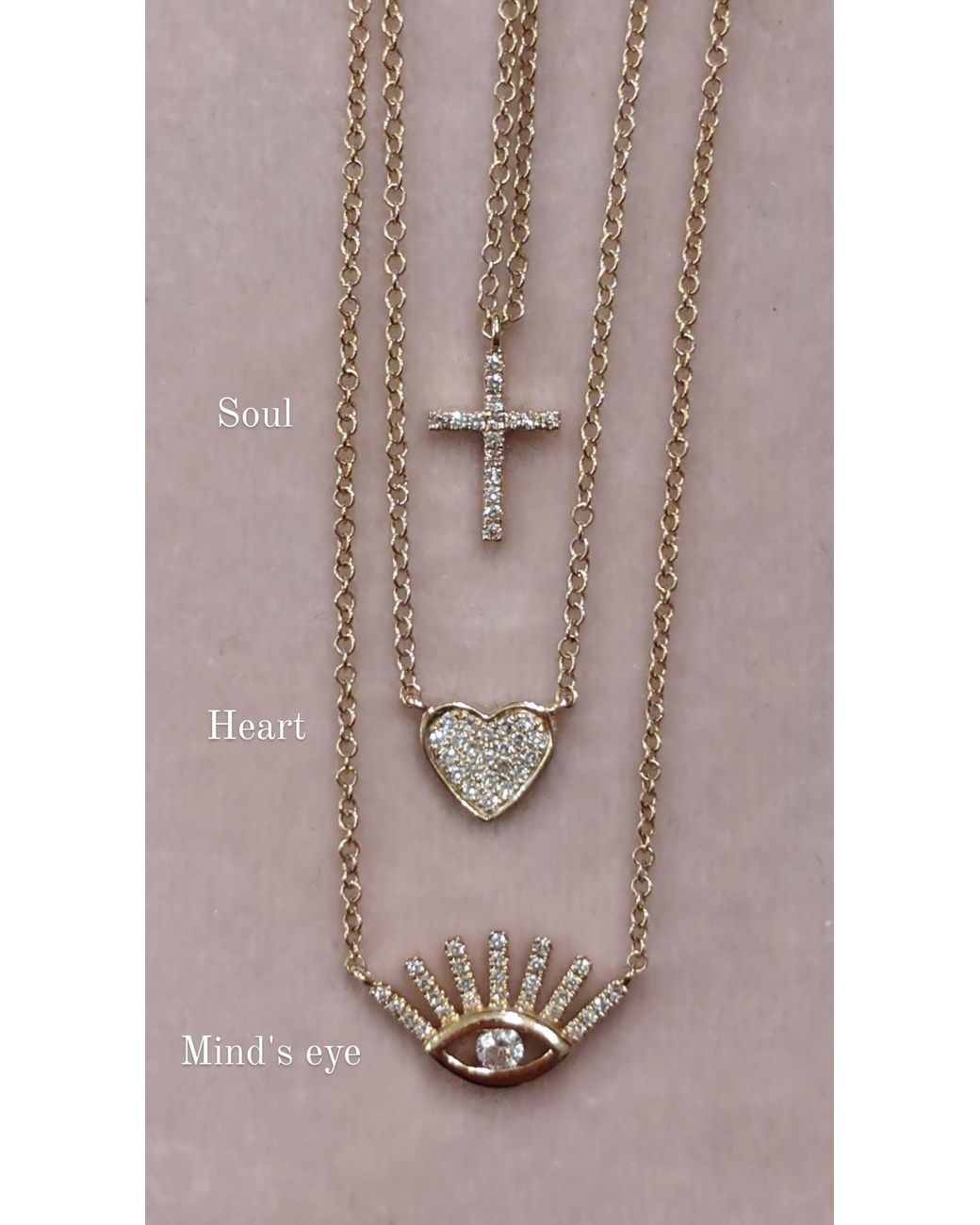 KAMARIA Metallic Mini Diamond Cross Necklace
