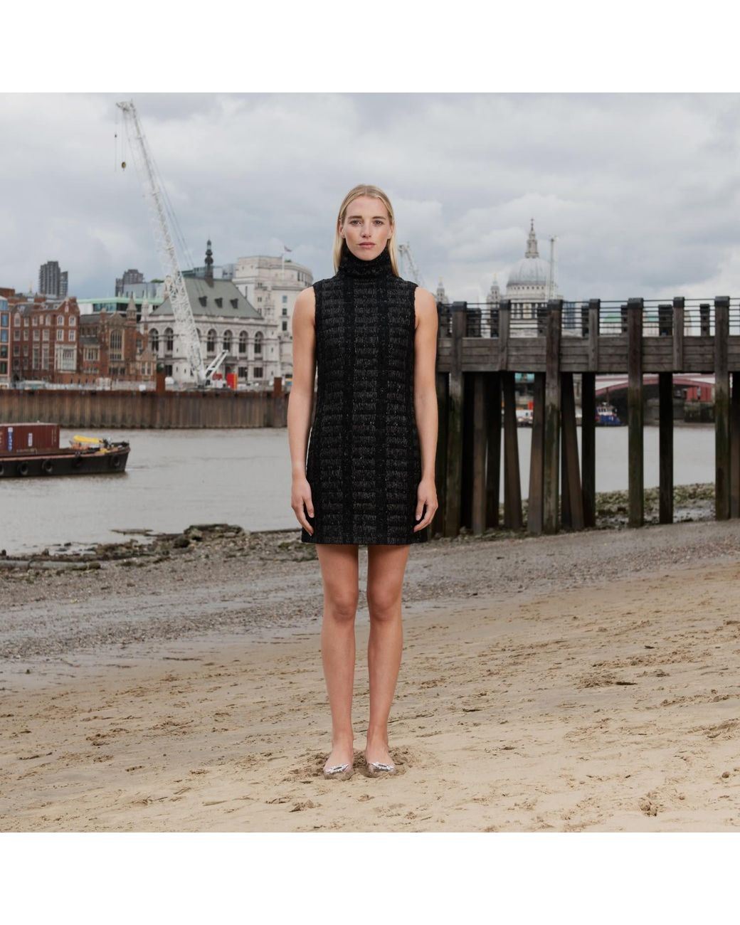 RUE AGTHONIS Black Chandeleur Dress