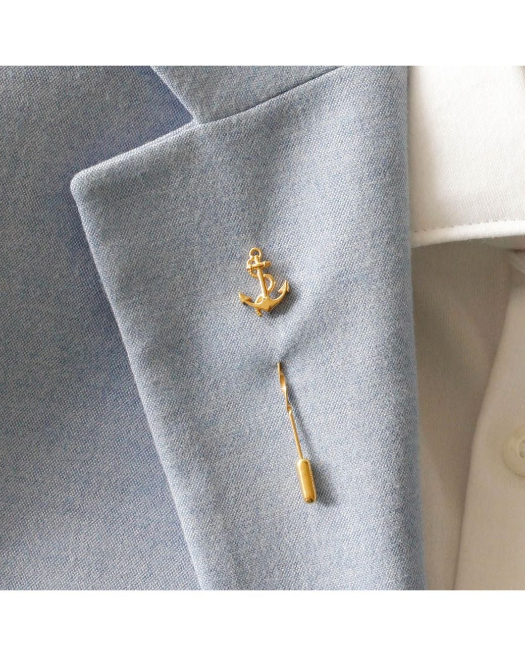 Lee Renee Metallic Anchor Tie Pin/Twist Tie Pin – for men