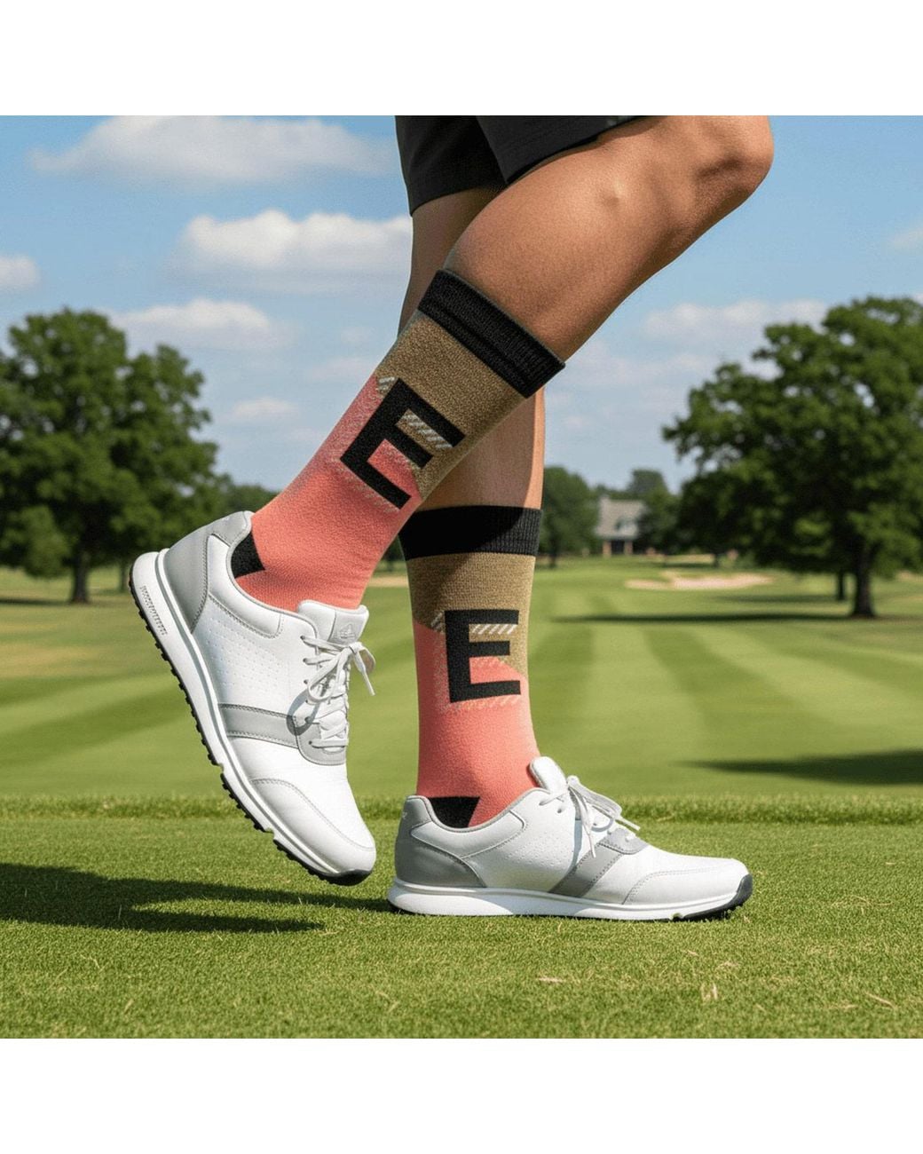Peper Harow - Made in England Pink Alphabet Socks – E for men