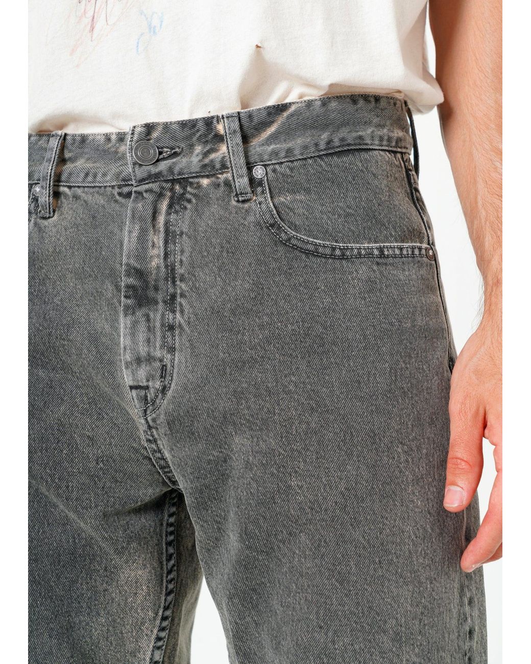 NOEND Gray Noend Slim Straight Jeans for men