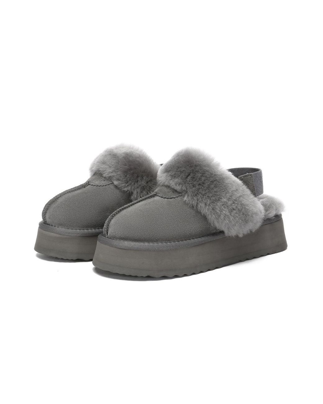 EverAu Australia Gray Wagtail Removable Strap Platform Slippers