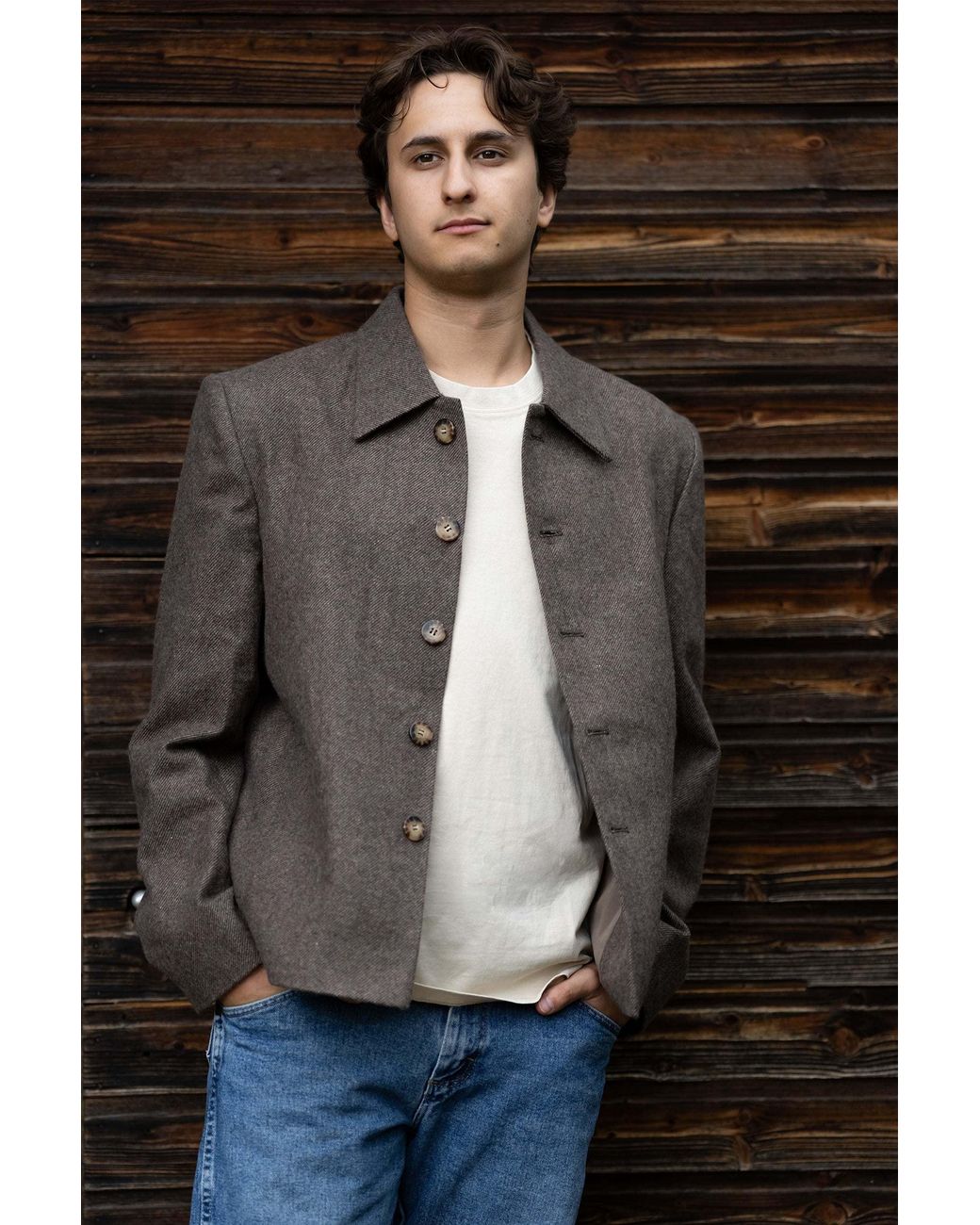 Stovaria Gray Himalayan Yak Wool Handwoven Jacket