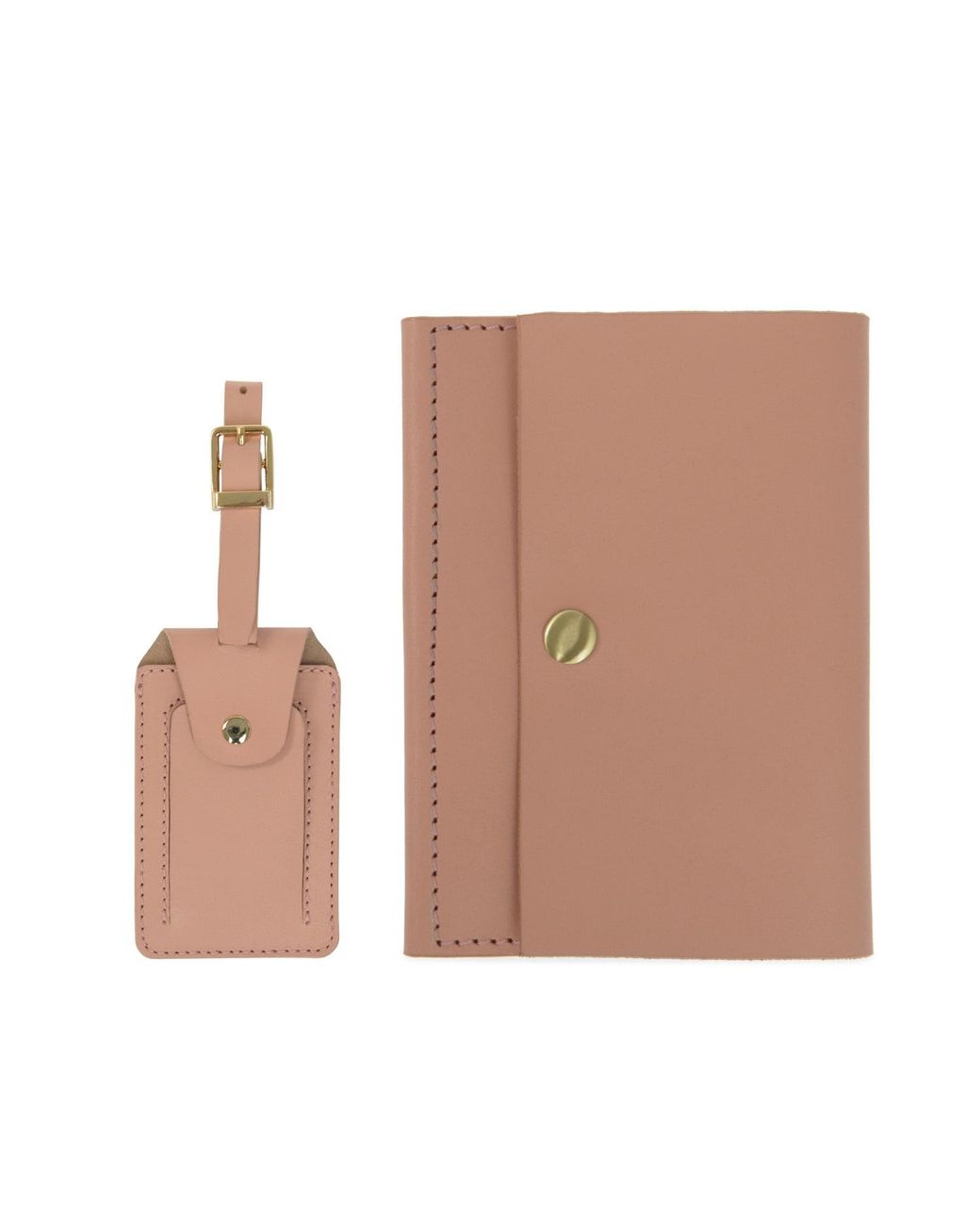 VIDA VIDA Brown Vida Blush Leather Travel Set