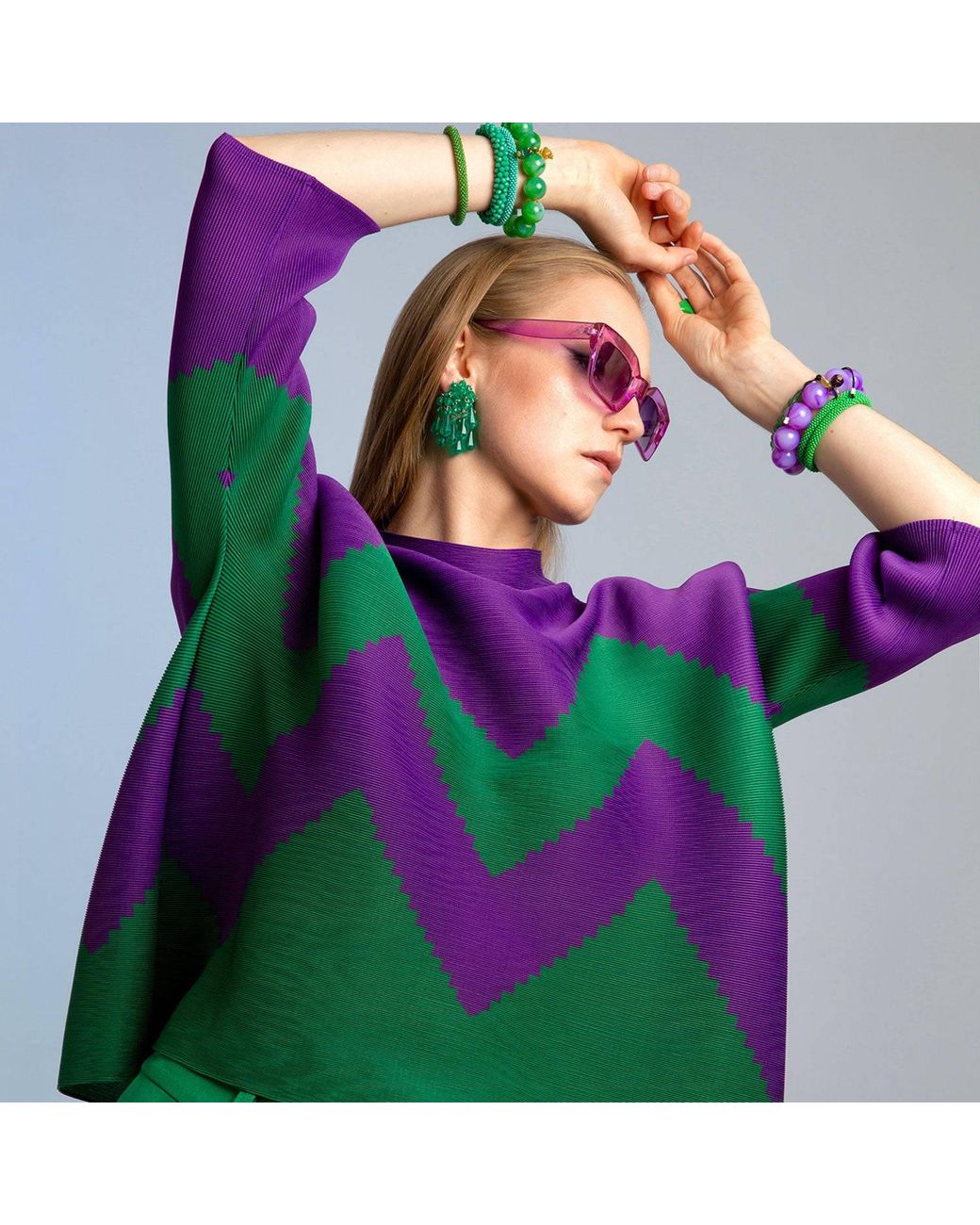Beatrice von Tresckow Pink Zig Zag Jumper