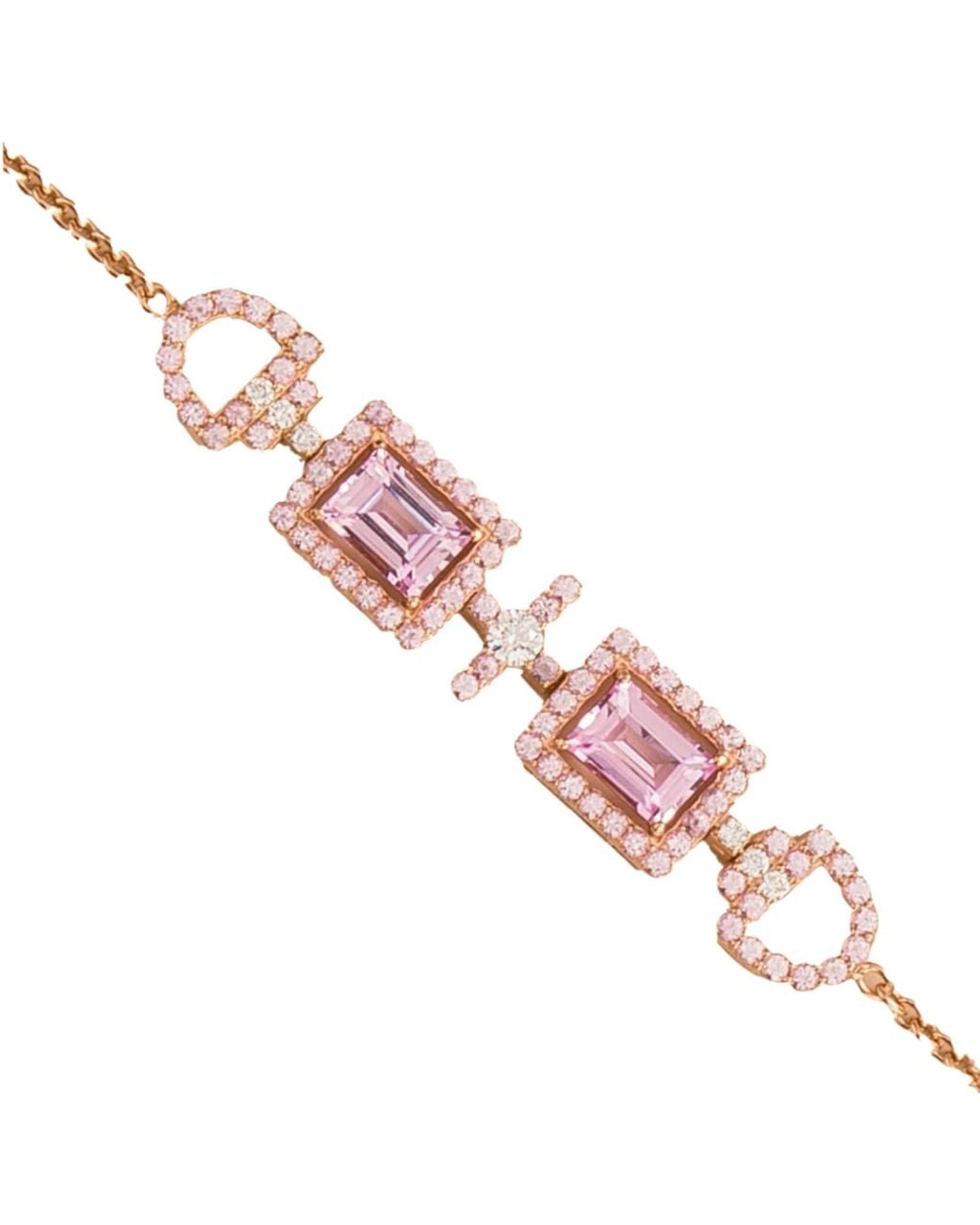 Juvetti Pink Rose Ciceris Rose Bracelet Sapphire & Diamond