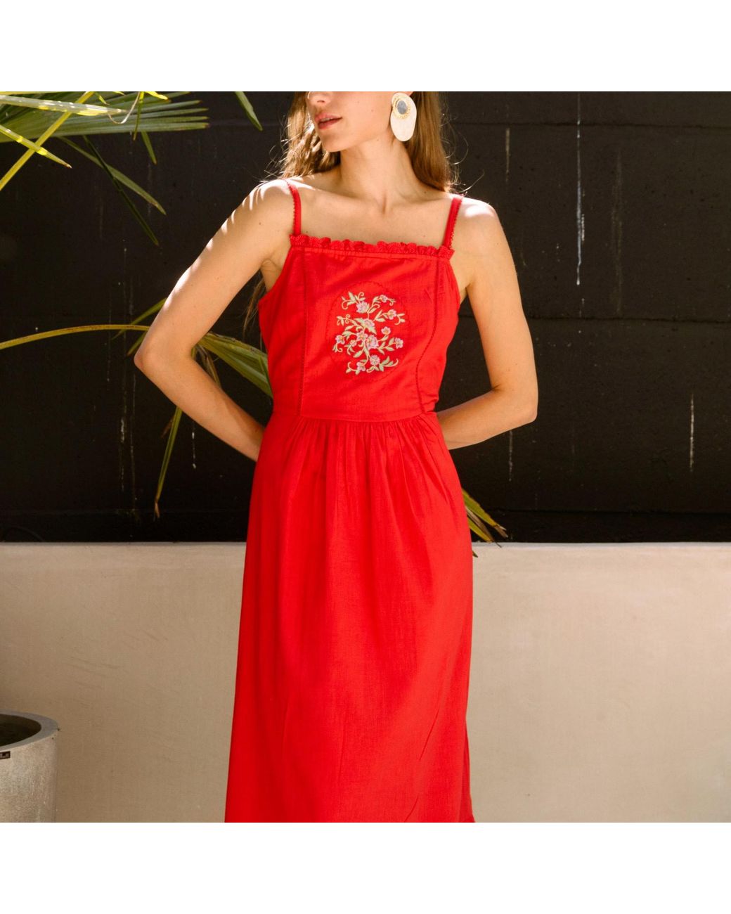 Em & Shi Pink Rose Strap Dress