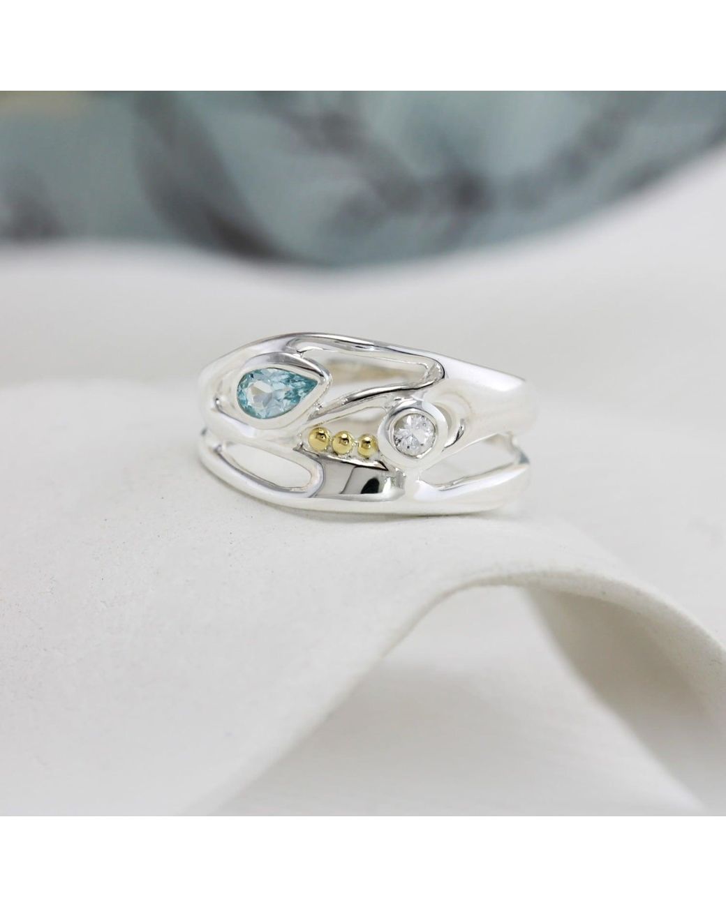 Isla Silver White Topaz Sterling Ring