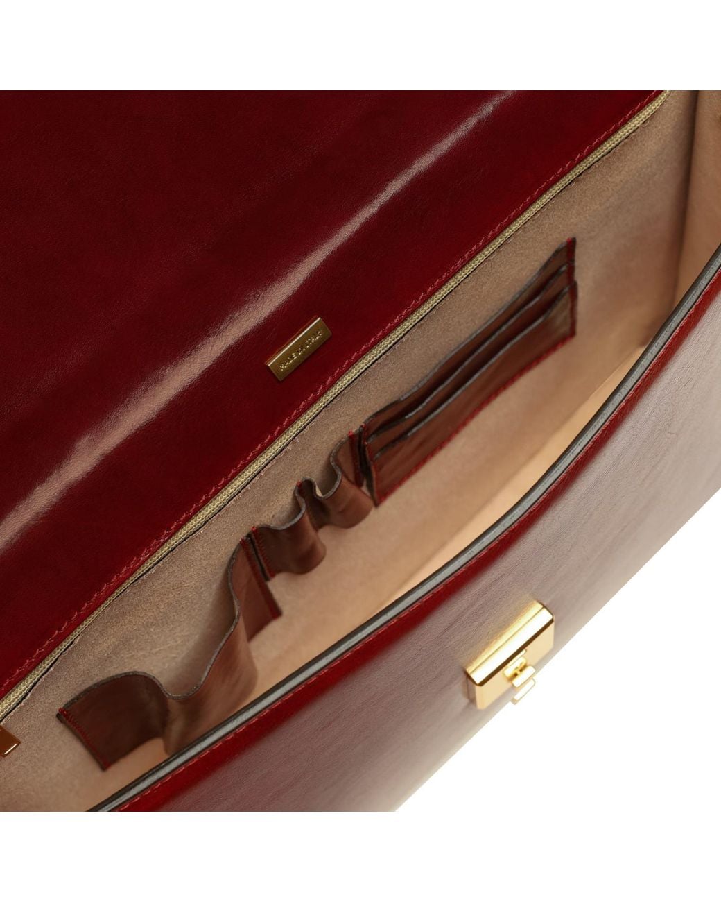 Time Resistance Red Leather Briefcase for men
