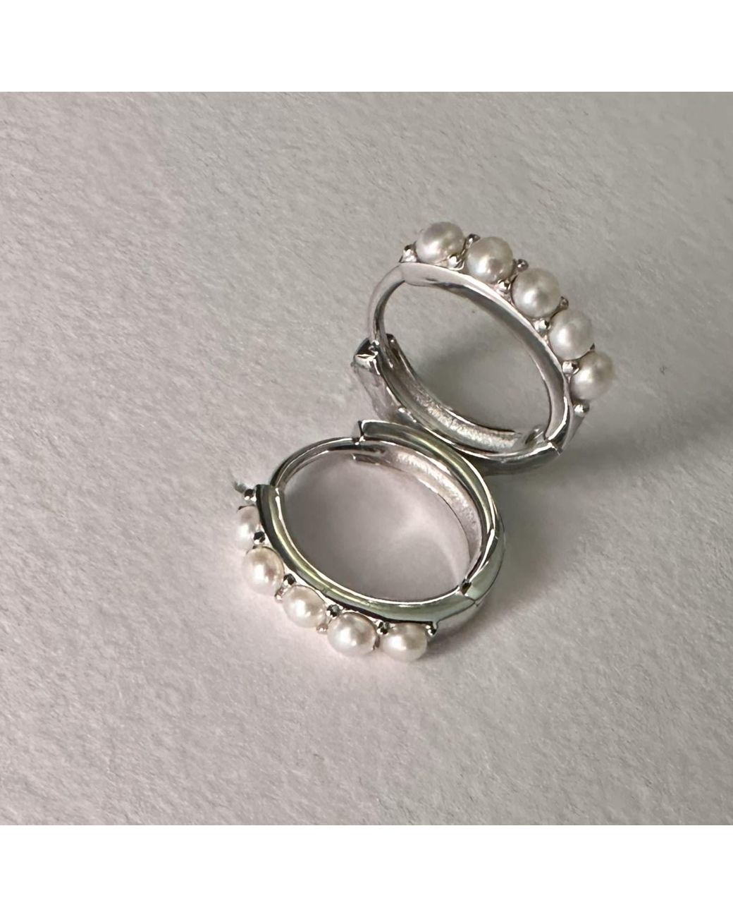 Clemence Wren Metallic Freshwater Pearl Contemporary Hoop Earrings