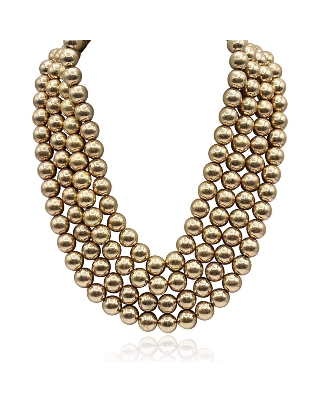 Michael Nash Jewelry Metallic Irena Four Strand Worn Bead Necklace