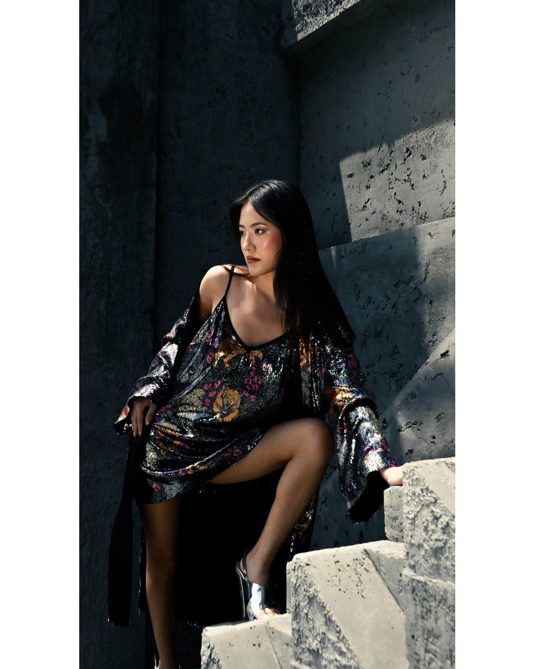 Any Old Iron Multicolor Big Cats Sequin Short Dress
