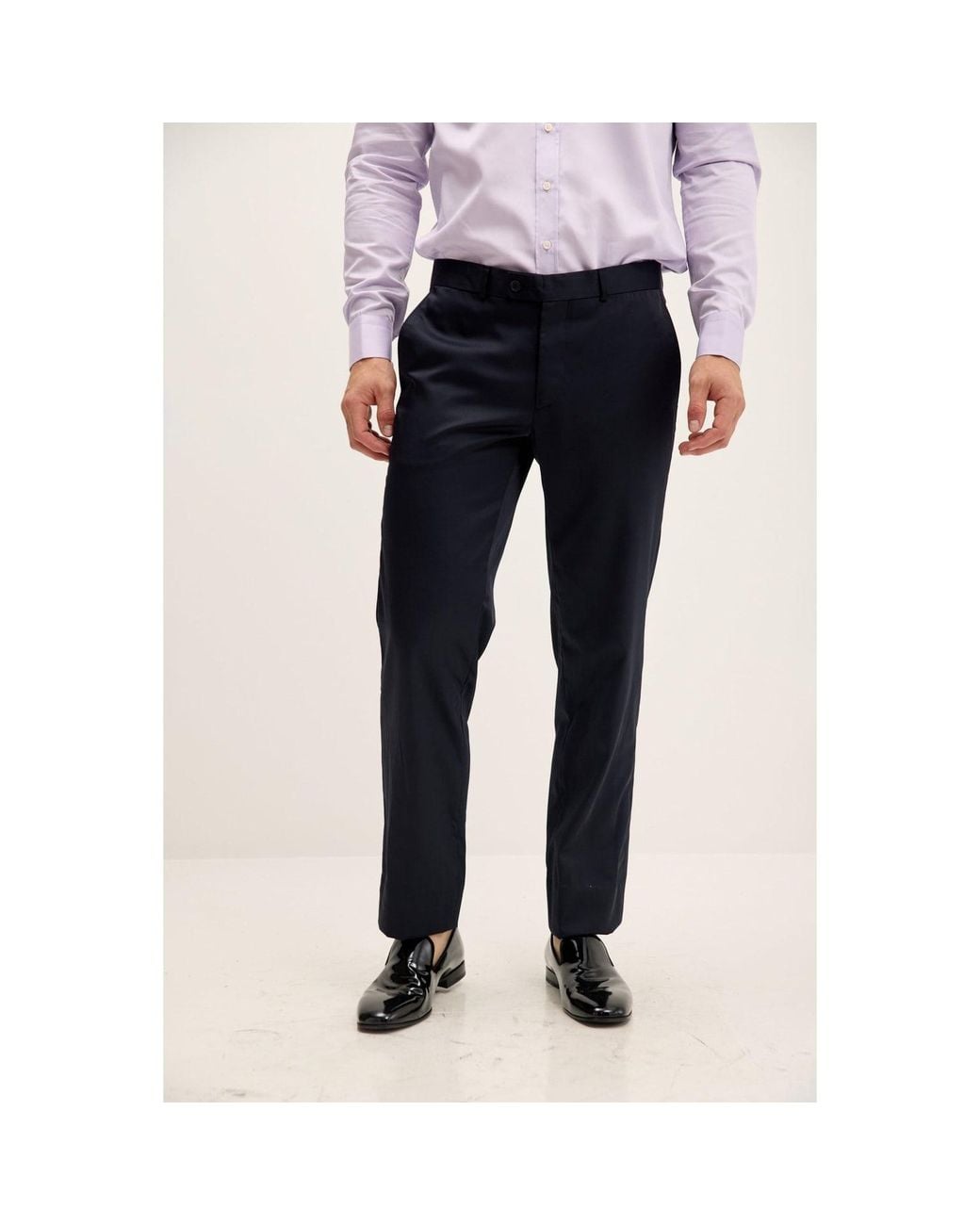 Ron Tomson Blue Classic Tuxedo Pants for men