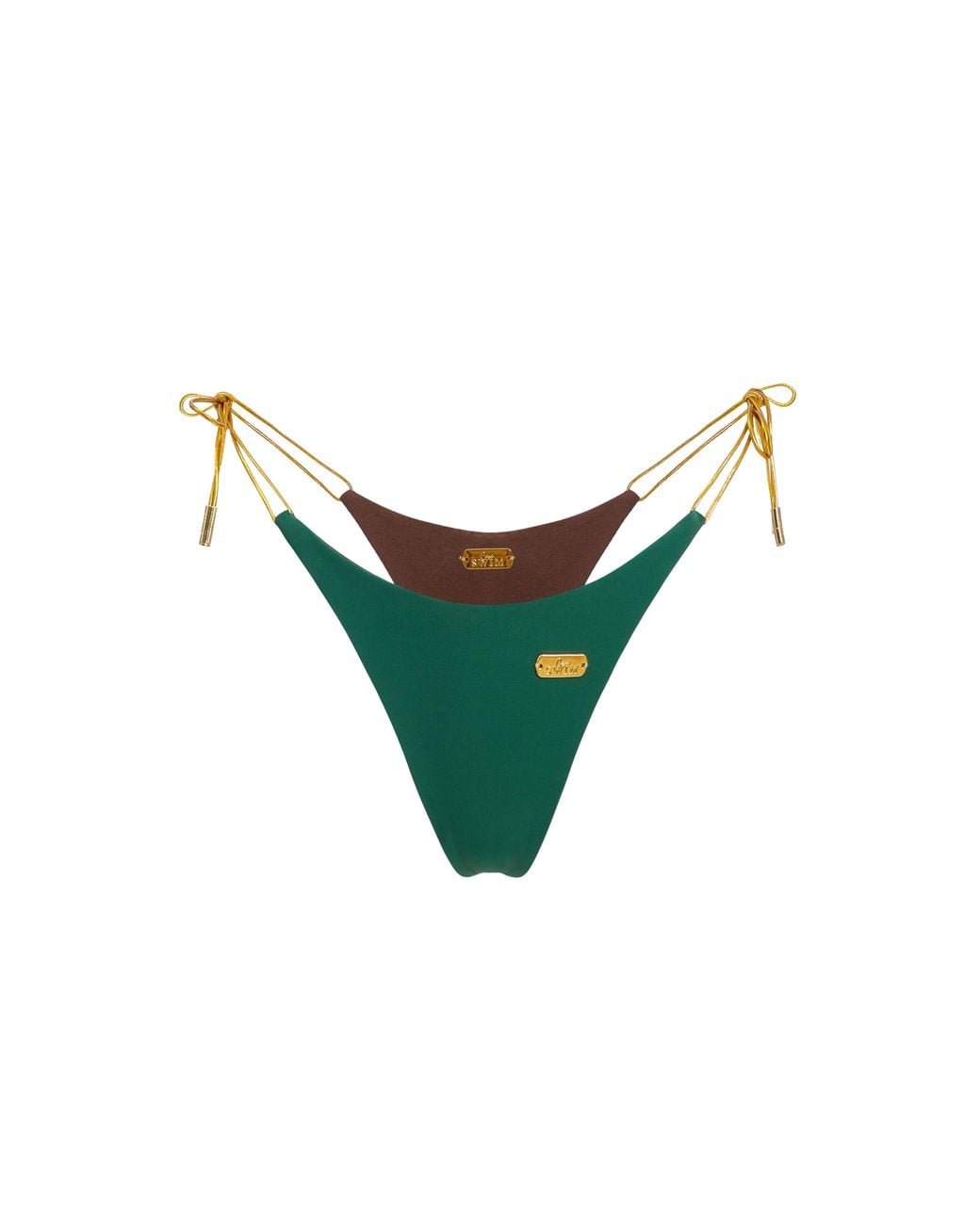 Capri Swim™ Black Hunter & Chocolate Reversible Thongkini Bottom