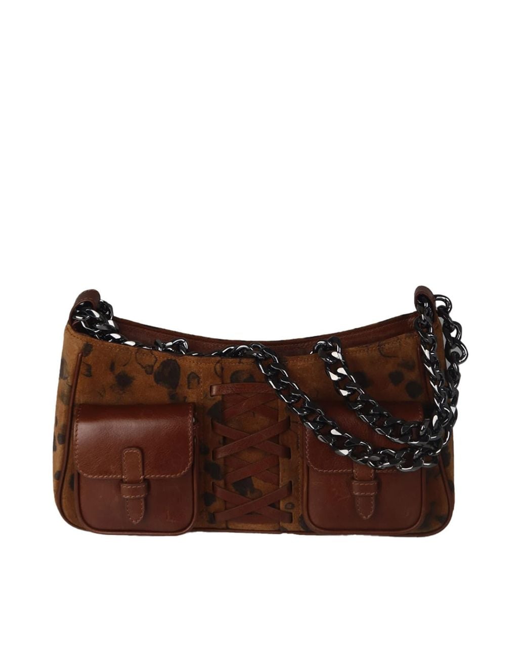 F3Rog by Rana Brown Cheetah Printed Mini Leila Shoulder Bag
