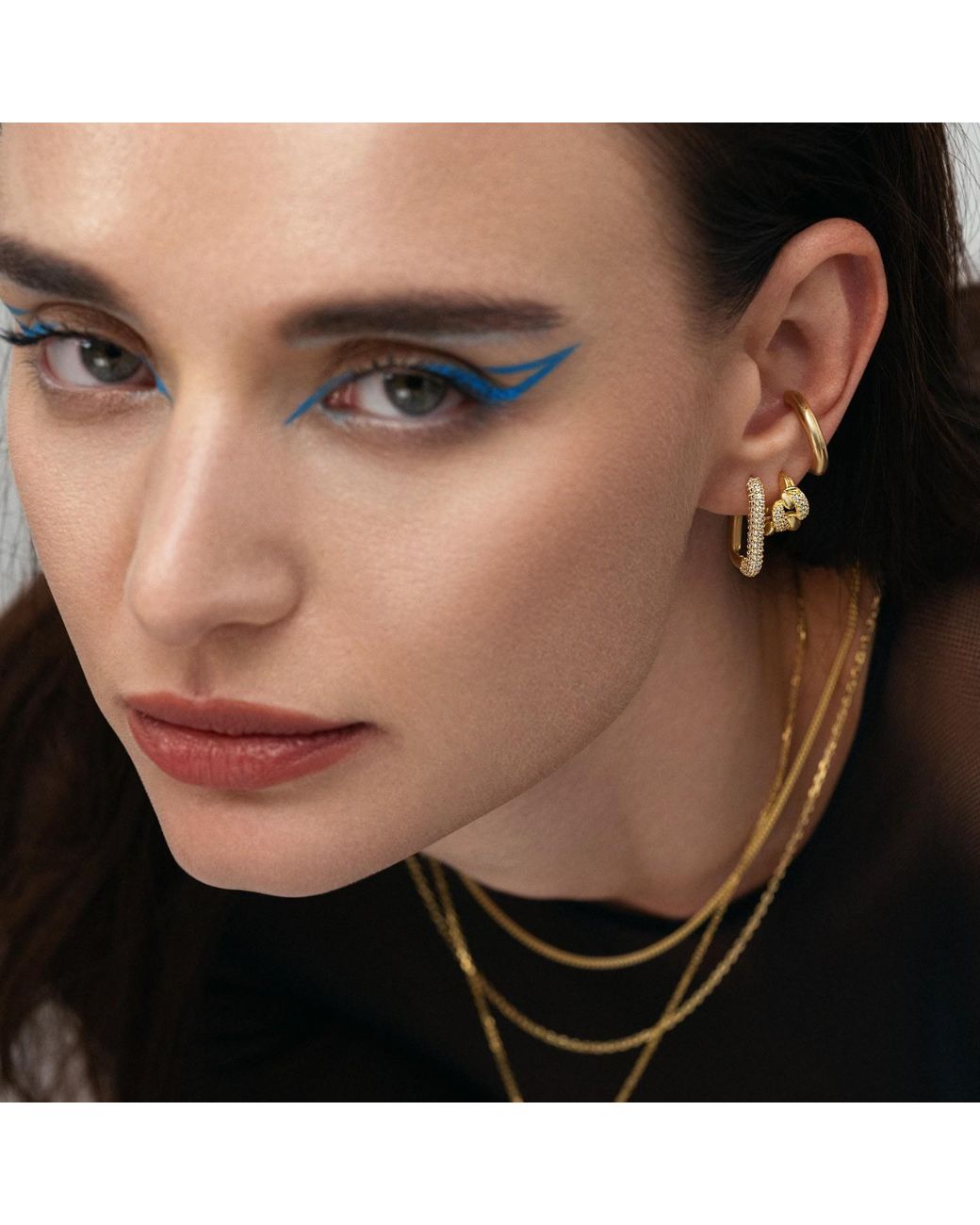 BY EDA DOGAN Metallic Modern Art Deco Ear Cuff