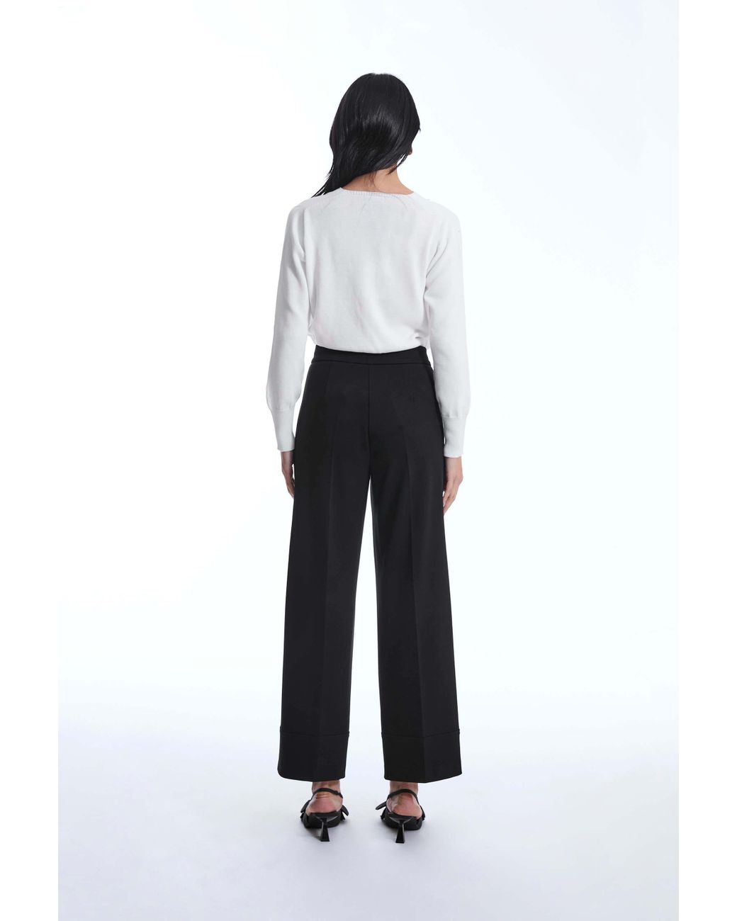 James Lakeland Black Wide Leg Trousers