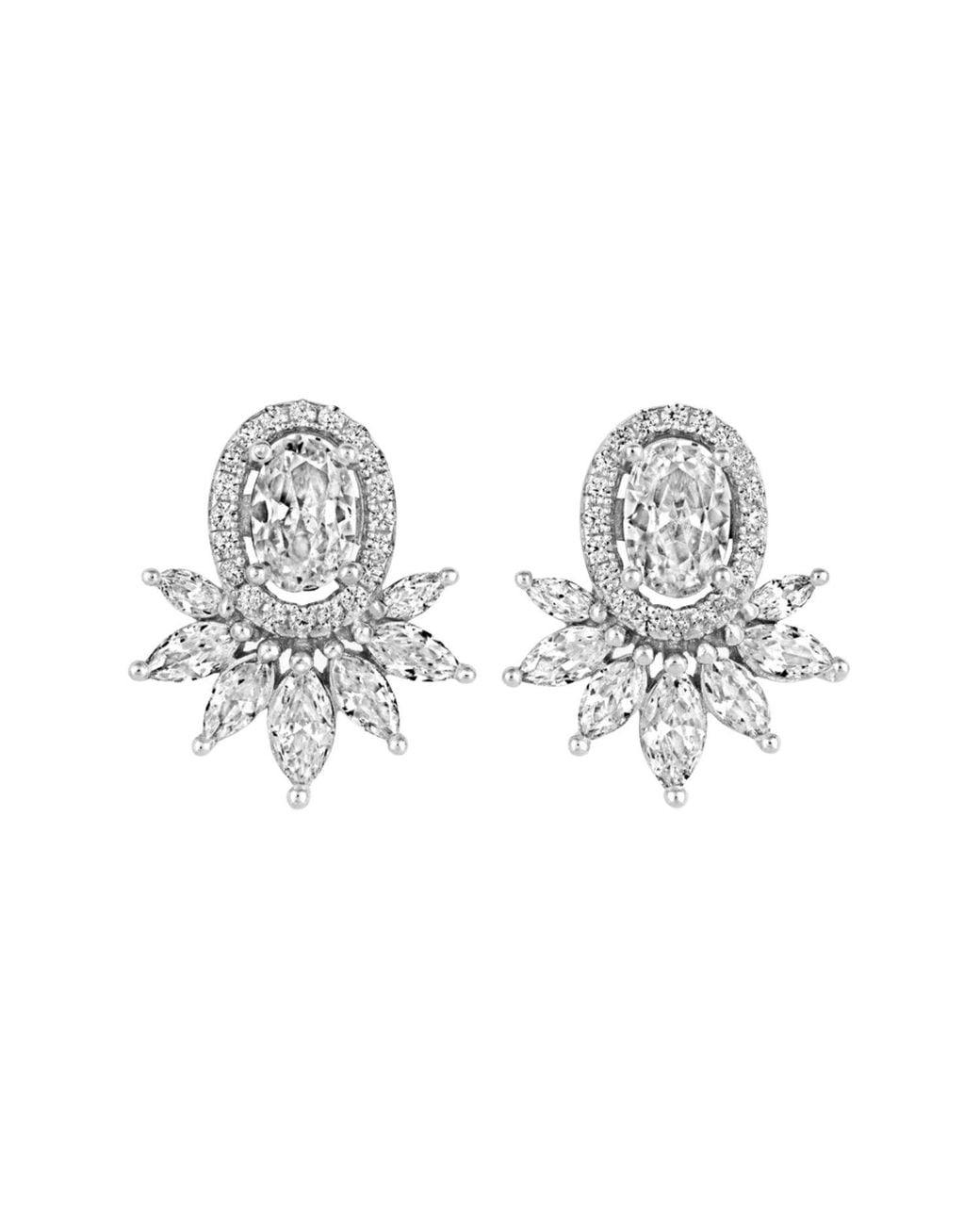 Esterah Metallic Marquise Cluster Studs
