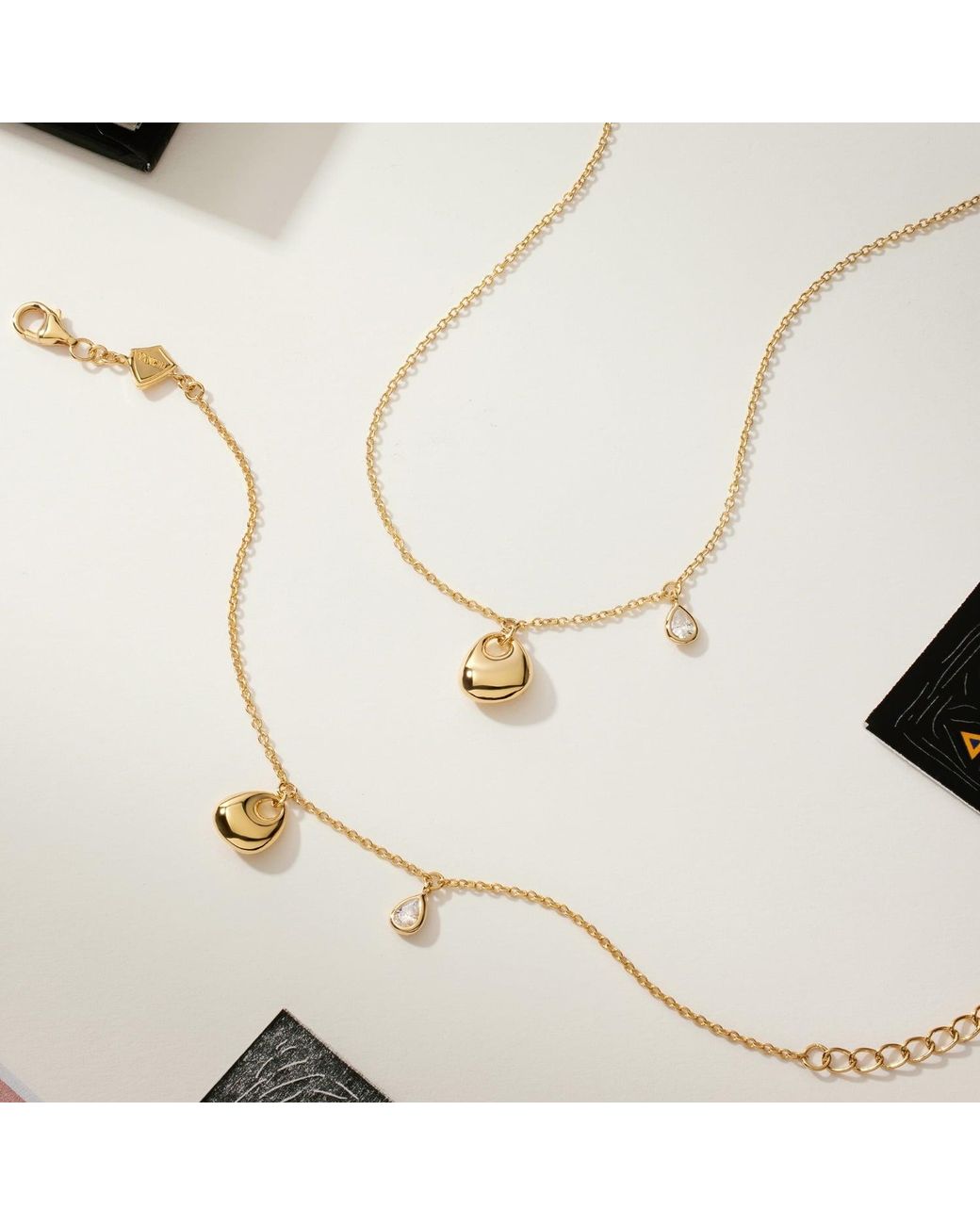 Vanhi White Nora Double Pendant Bracelet