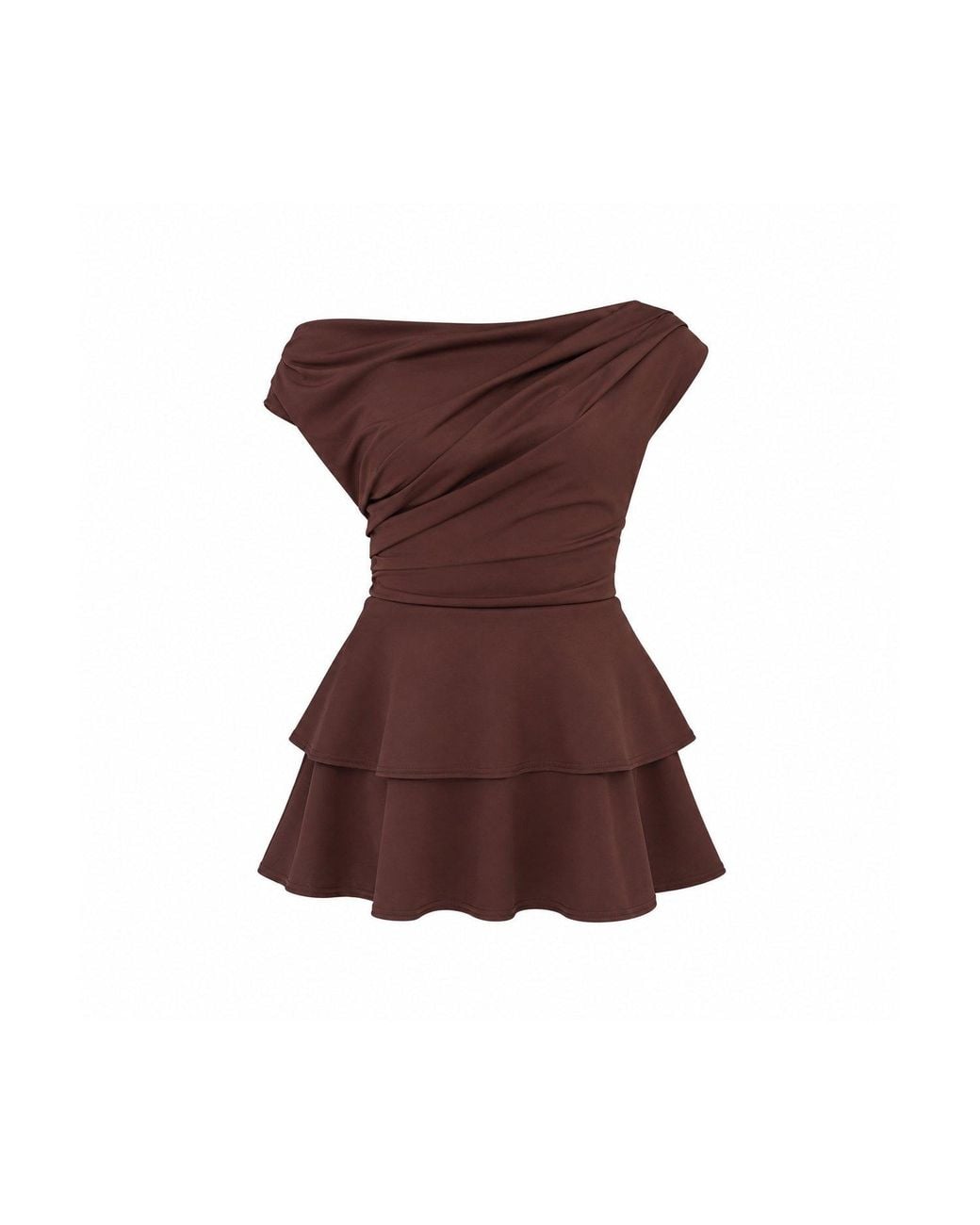 Girl In Mind Brown Pippa Double Frill Mini Dress