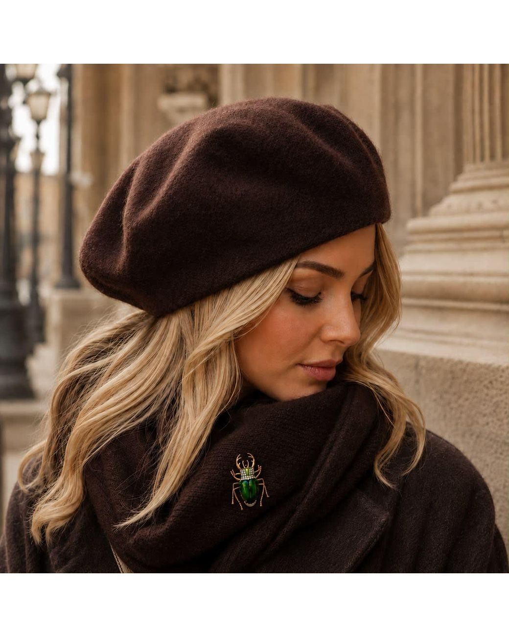 By Ozge Green Crimson Guardian Plated Brooch