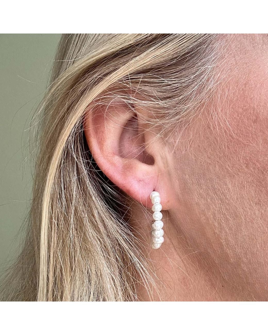 Clemence Wren Metallic Freshwater Pearl Large Hoop Earrings