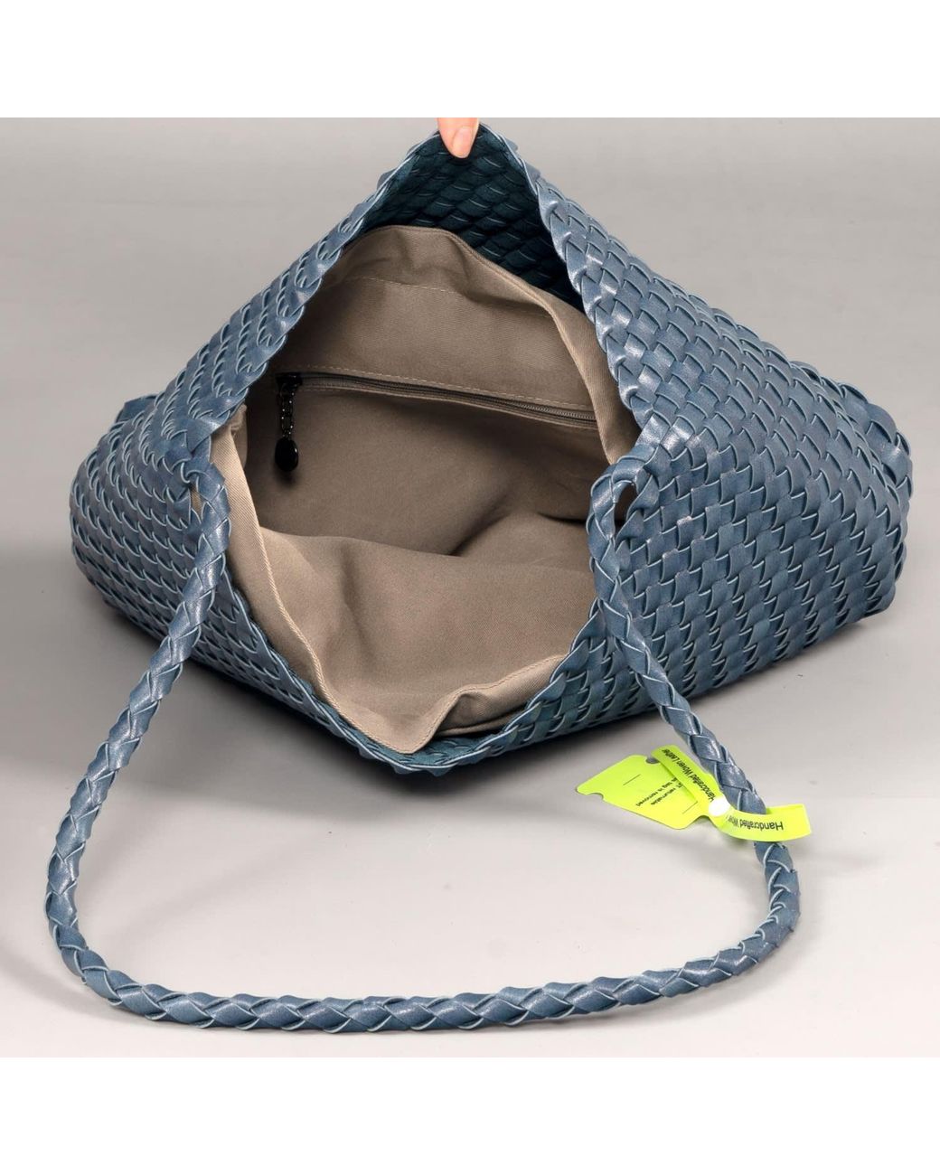 Rimini Brown Hand Weaving Vegan Leather Shoulder Bag 'Suzy'