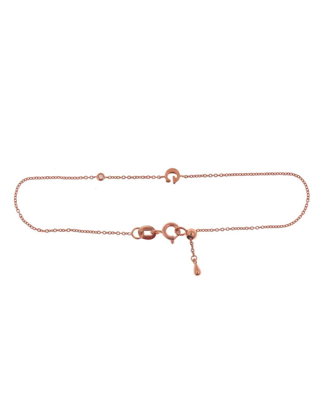 Genevieve Collection Metallic 18K Initial Diamond Bracelet