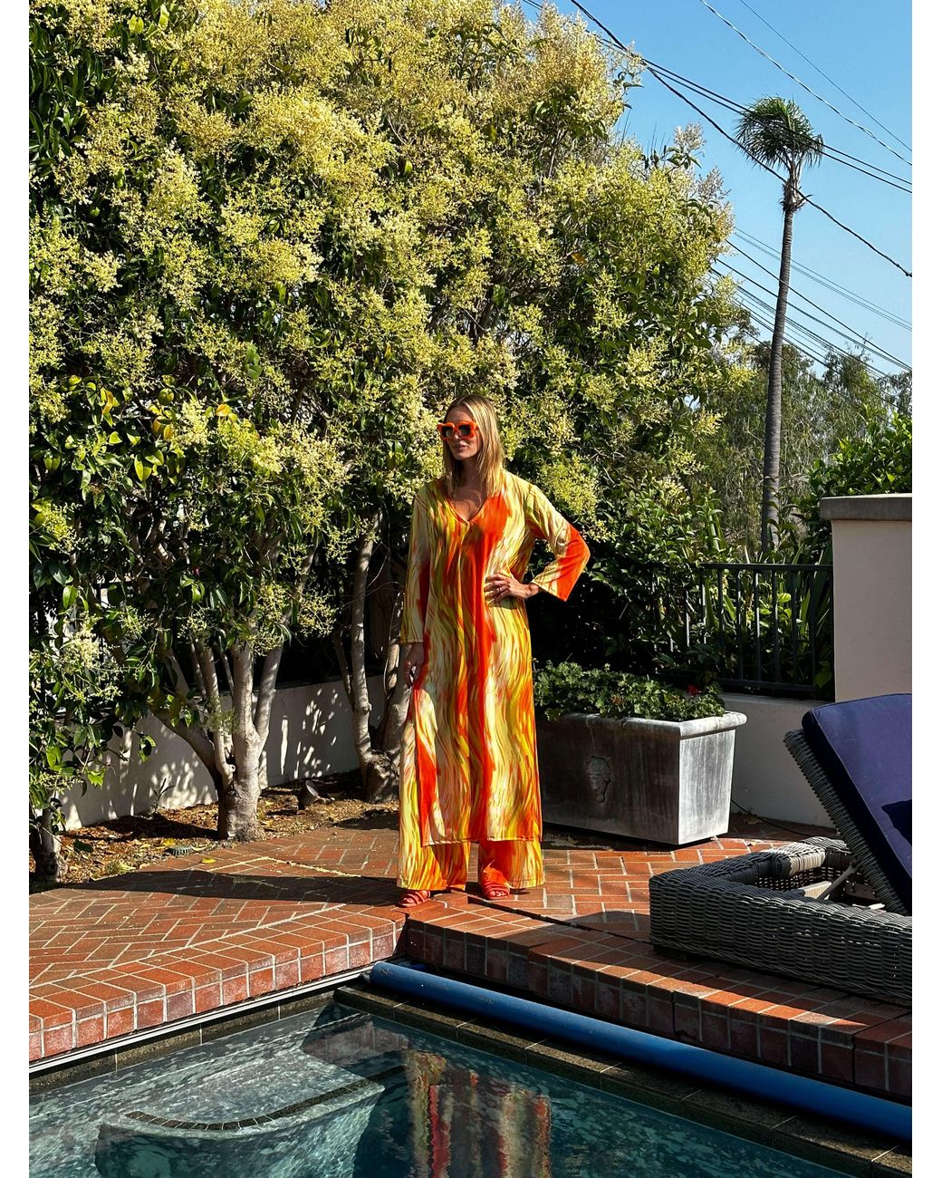 Jennafer Grace Orange Mari Palazzo Pant