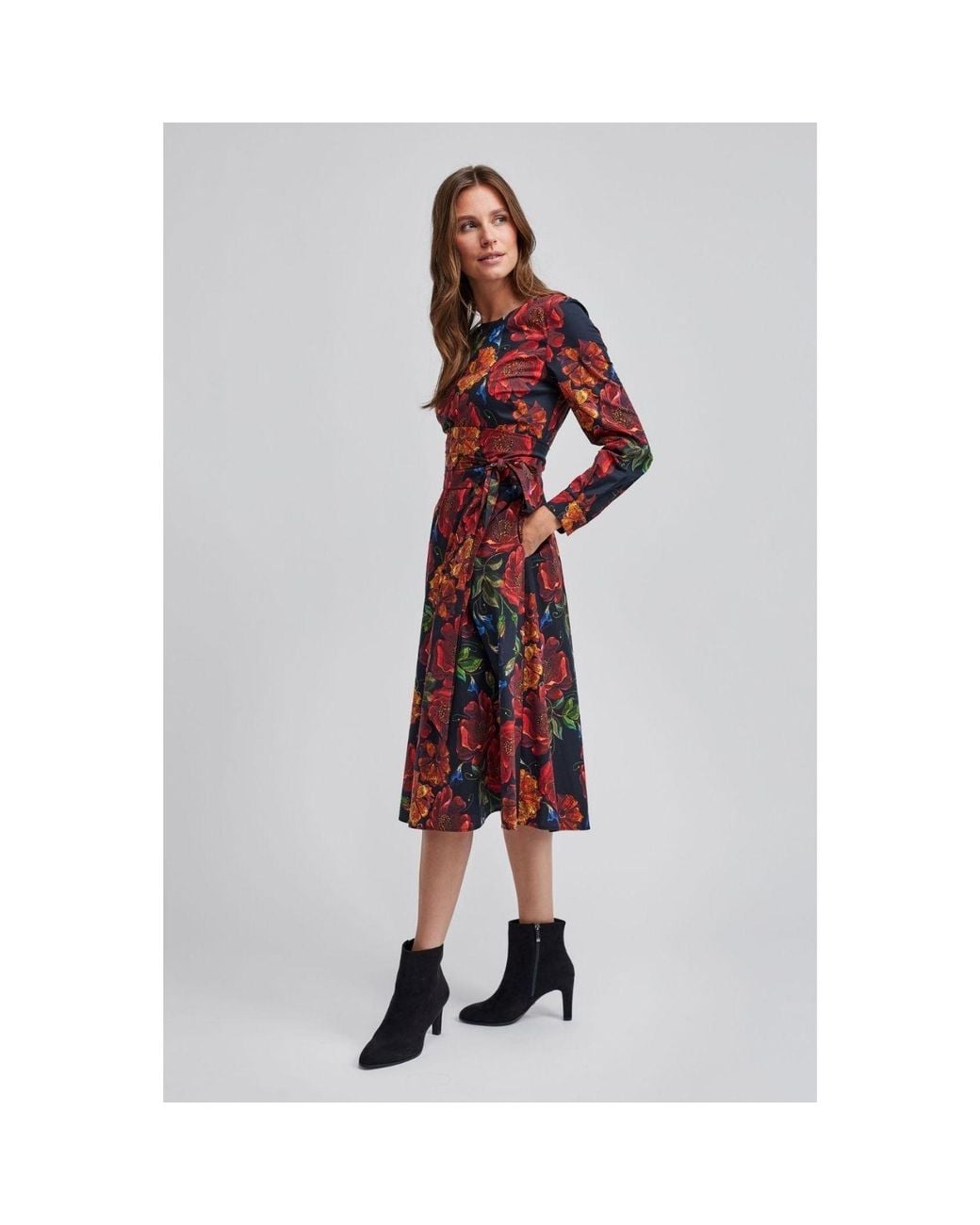 Marianna Déri Red Marigold Midi Dress