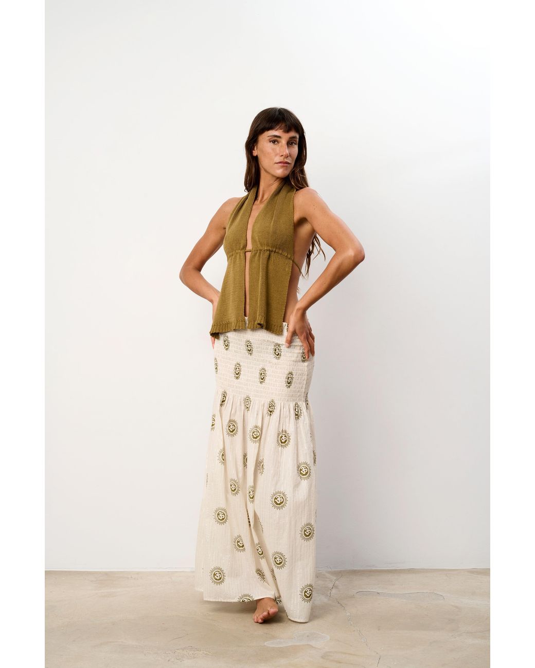 Par & Escala Natural Bee Long Skirt